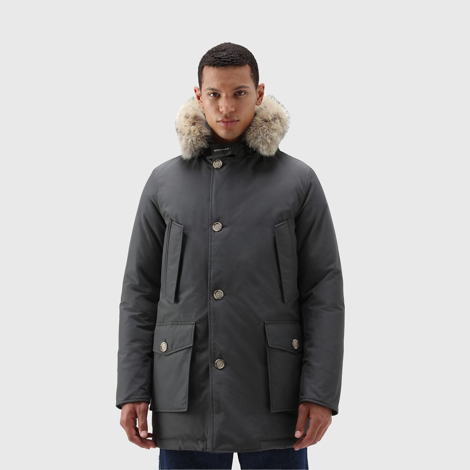 Woolrich Arctic Parka Ramar Cloth con Pelliccia Removibile Grigio - 9