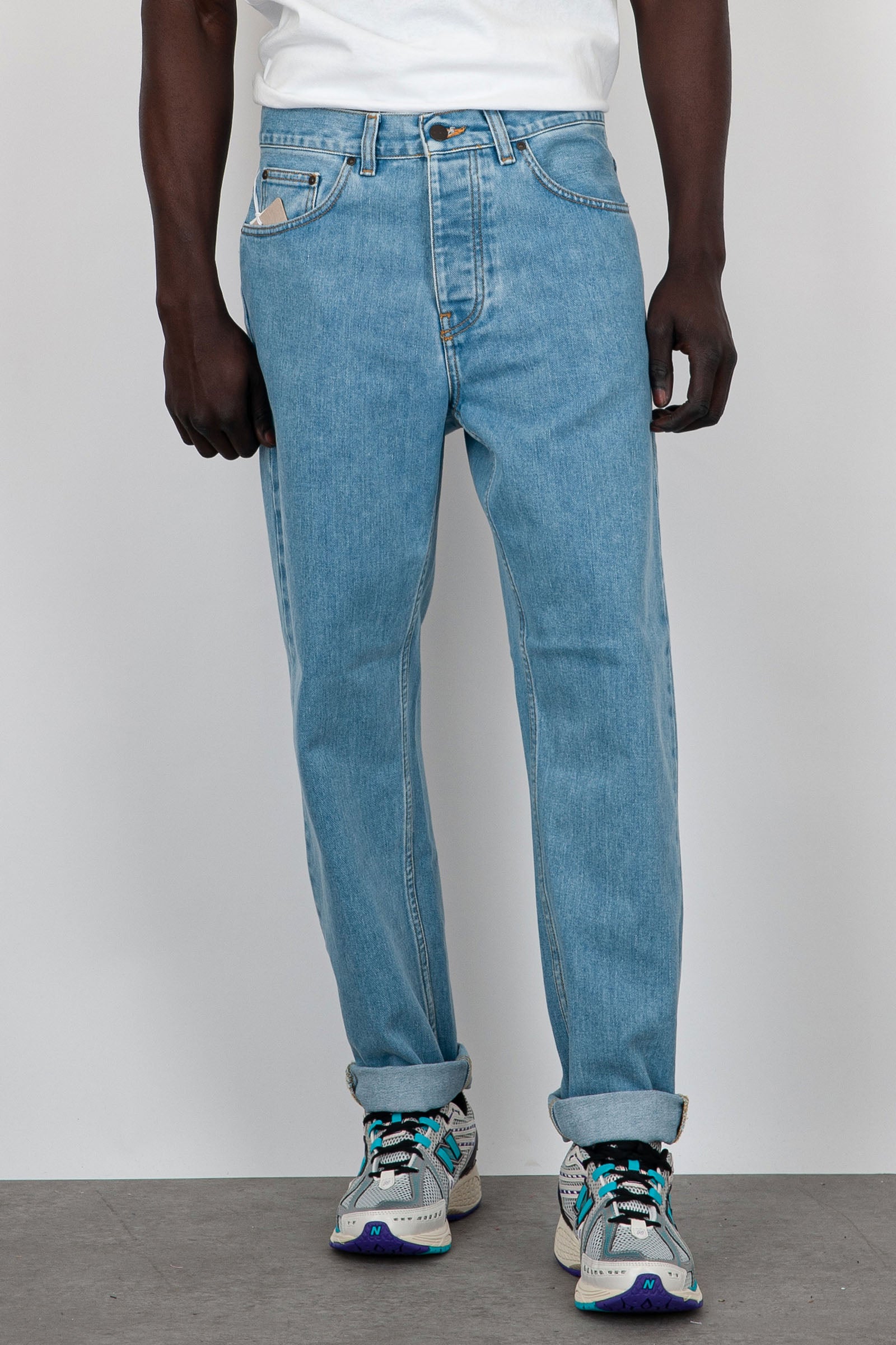 Carhartt WIP Jeans Newel Cotone Blu Chiaro - 1