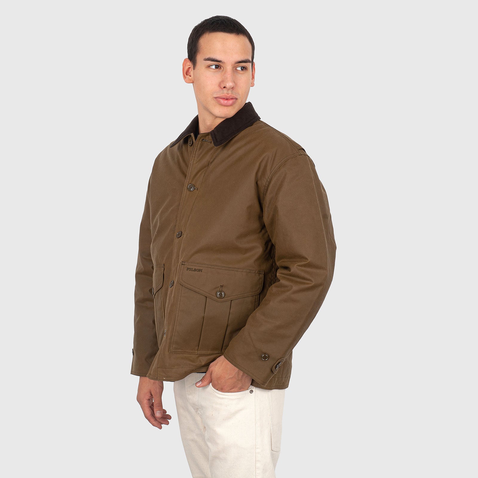 Filson Waxed Barn Coat Oil Finsih Shelter Tabacco Uomo - 10