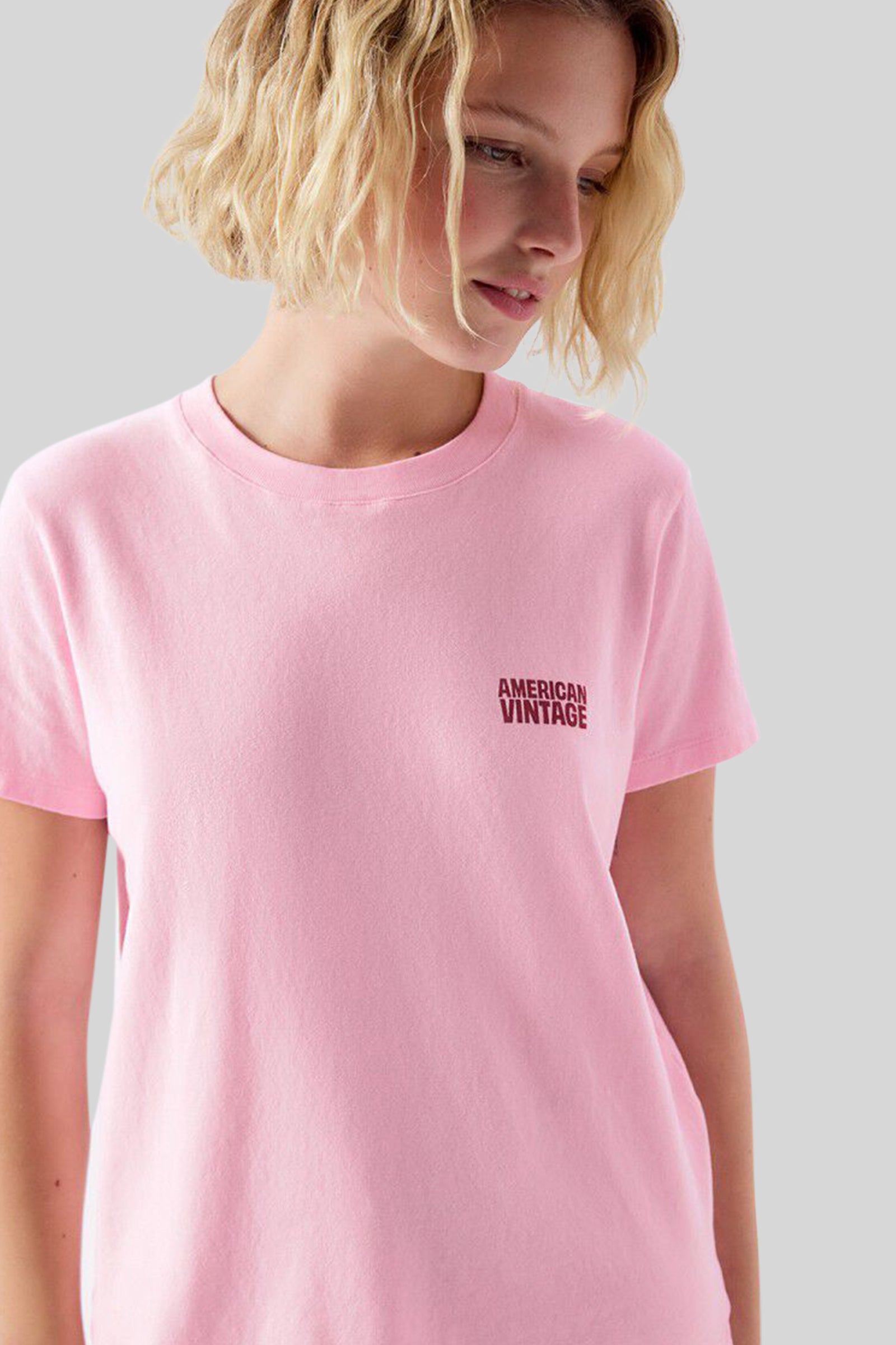 American Vintage T-shirt Ykobow Rosa Donna - 5