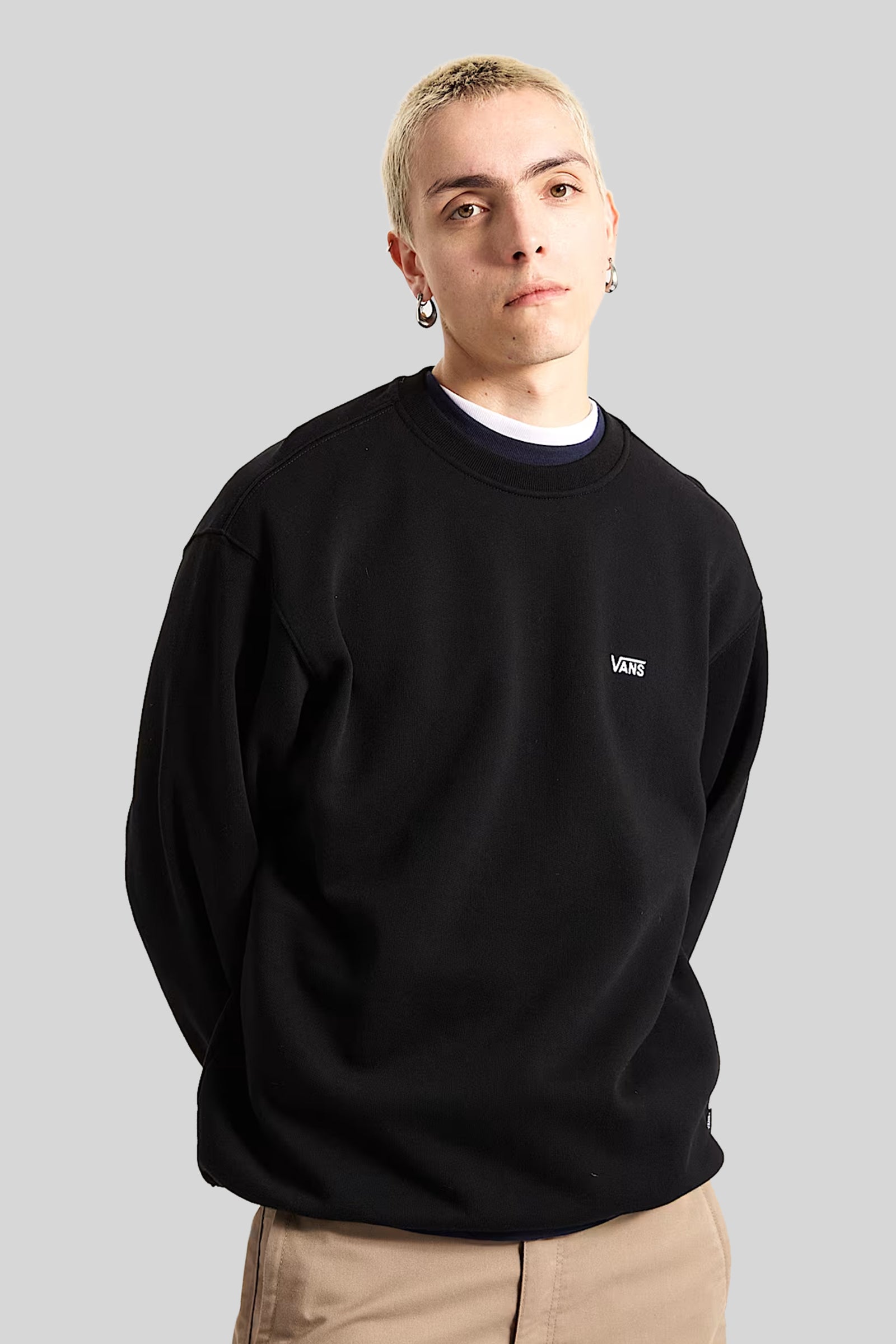 Vans "off The Wall" Felpa Crew Left Chest Ii Nero Uomo - 1