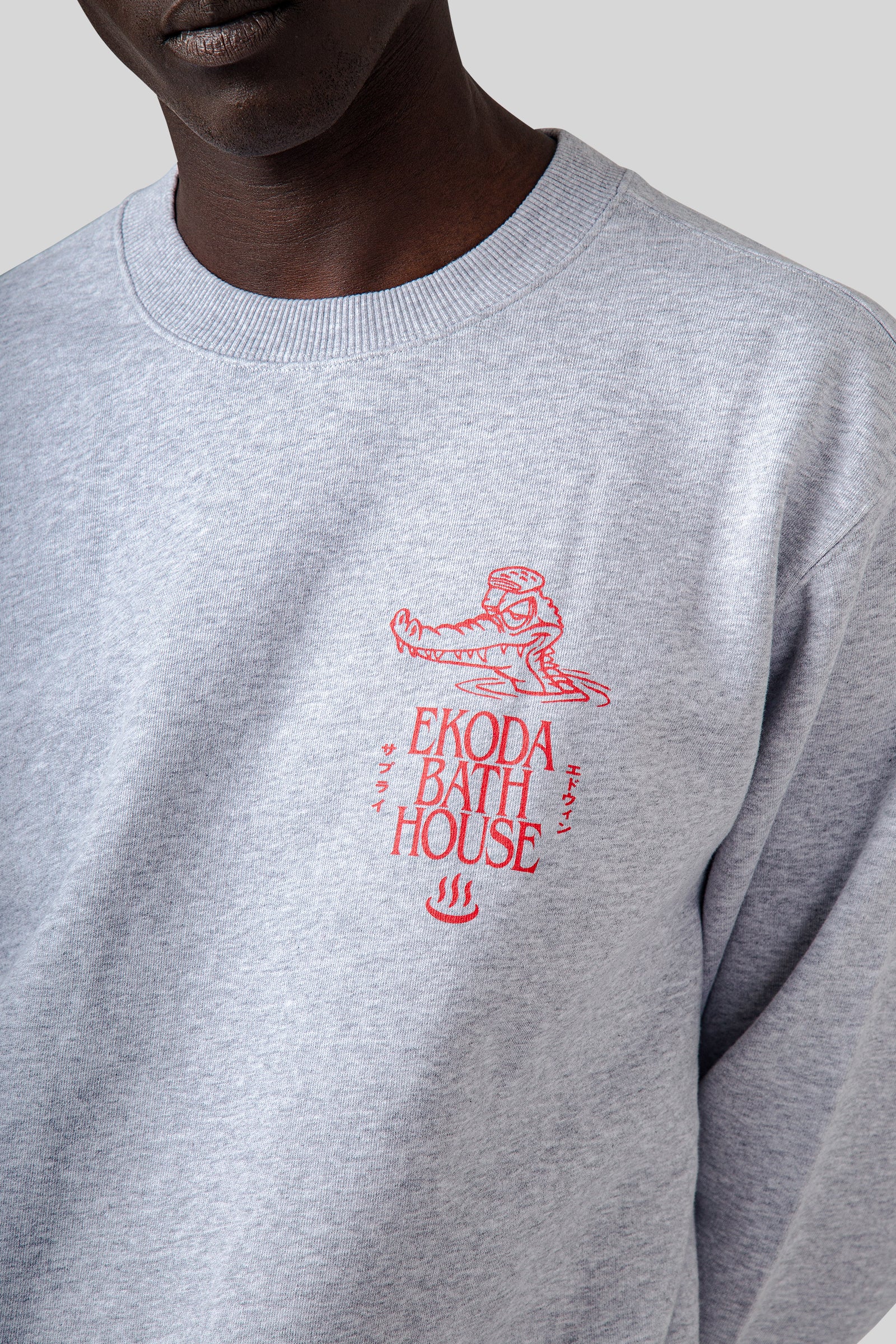 Edwin Ekoda Bath House Sweat Grigio Chiaro Uomo - 5