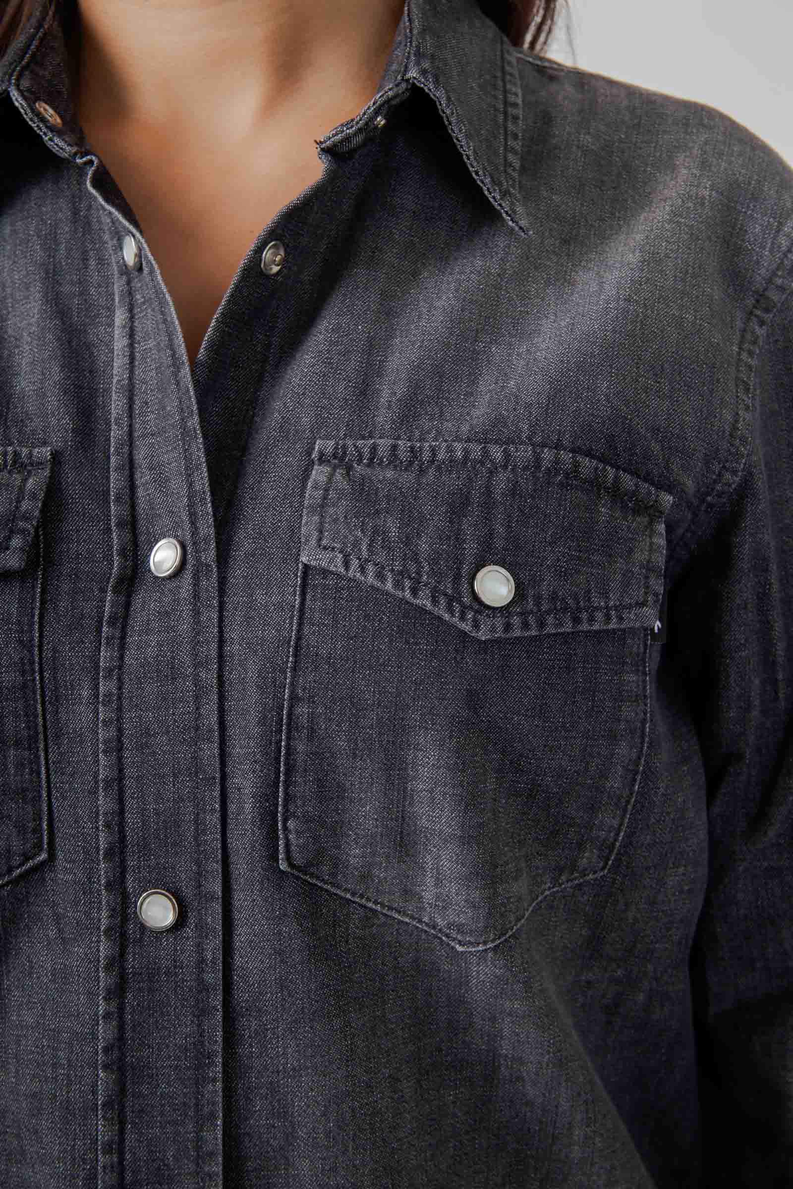 Department Five Camicia Denim Texana Mulberry Nero Donna - 4