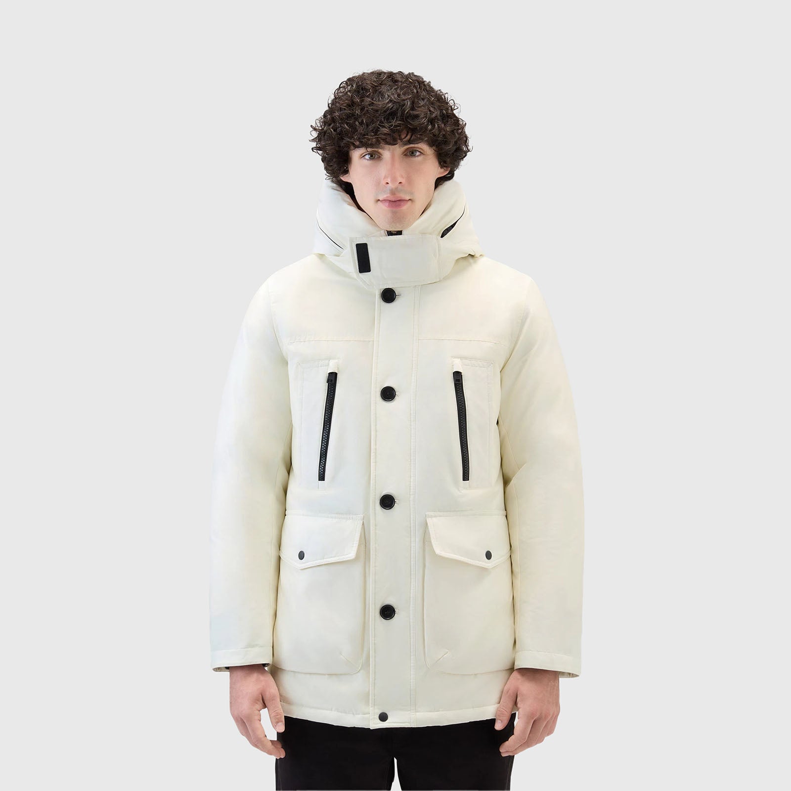 Woolrich Arctic Parka Evolution In Ramar Cloth Bianco Uomo - 10