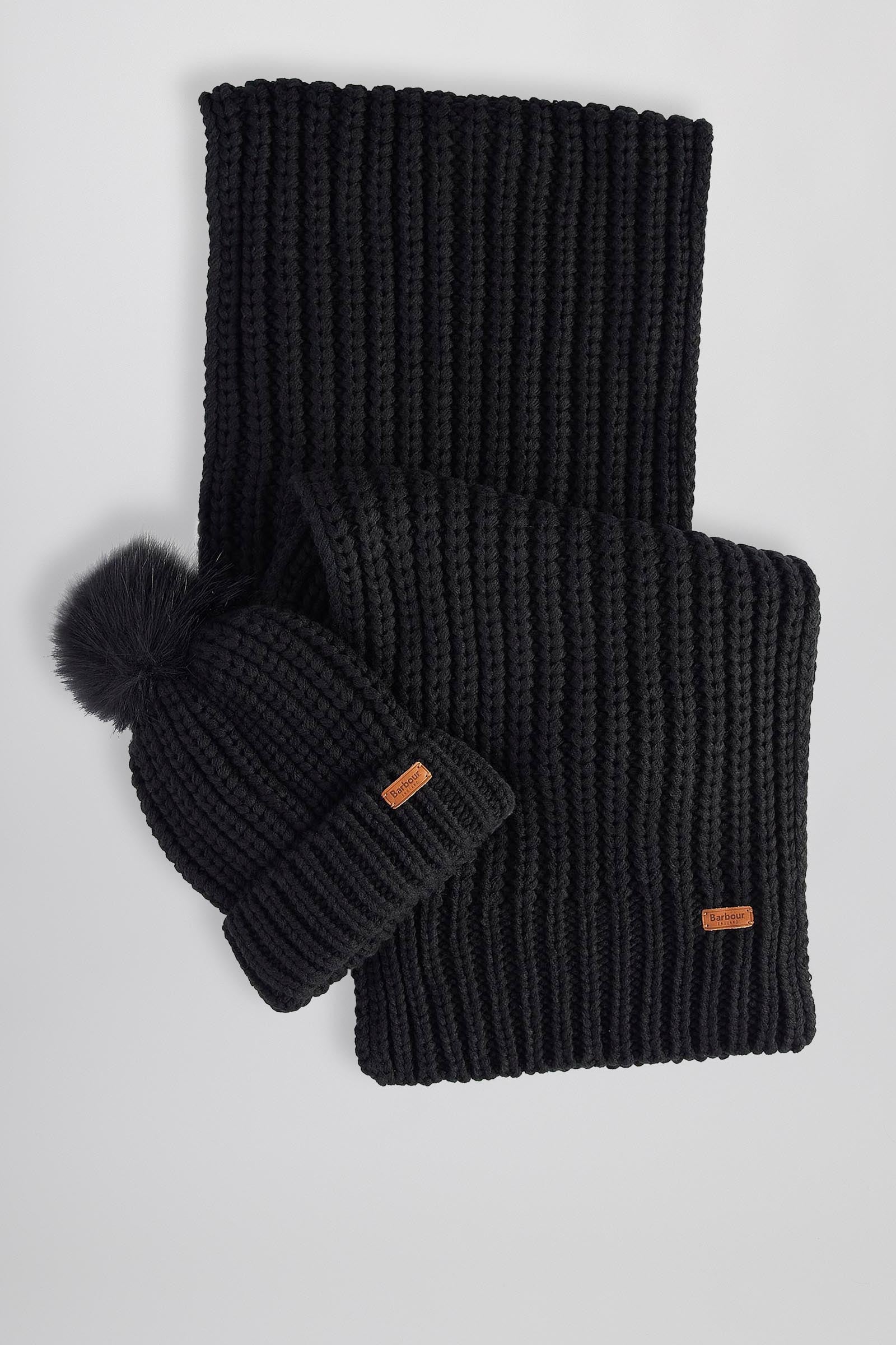 Barbour Saltburn Set Beanie & Sciarpa Nero Donna - 1