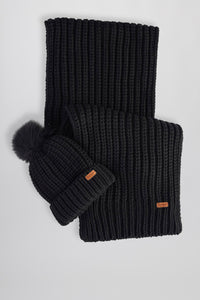 Barbour Saltburn Set Beanie & Sciarpa Nero Donna barbour