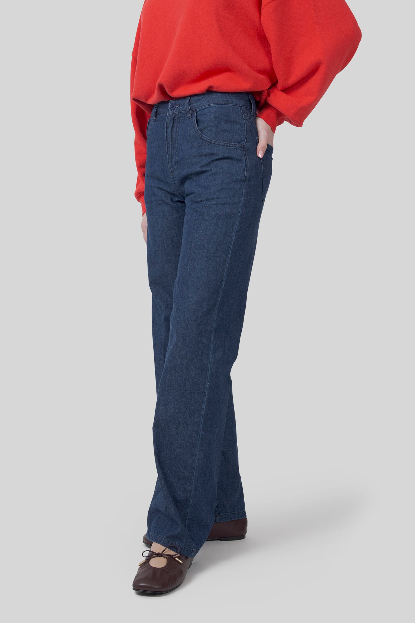 Aspesi Jeans Palazzo Blu Medio Donna - 5