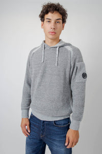 C.p. Company Maglia Hooded In Fleece Knit Grigio Uomo c.p. company