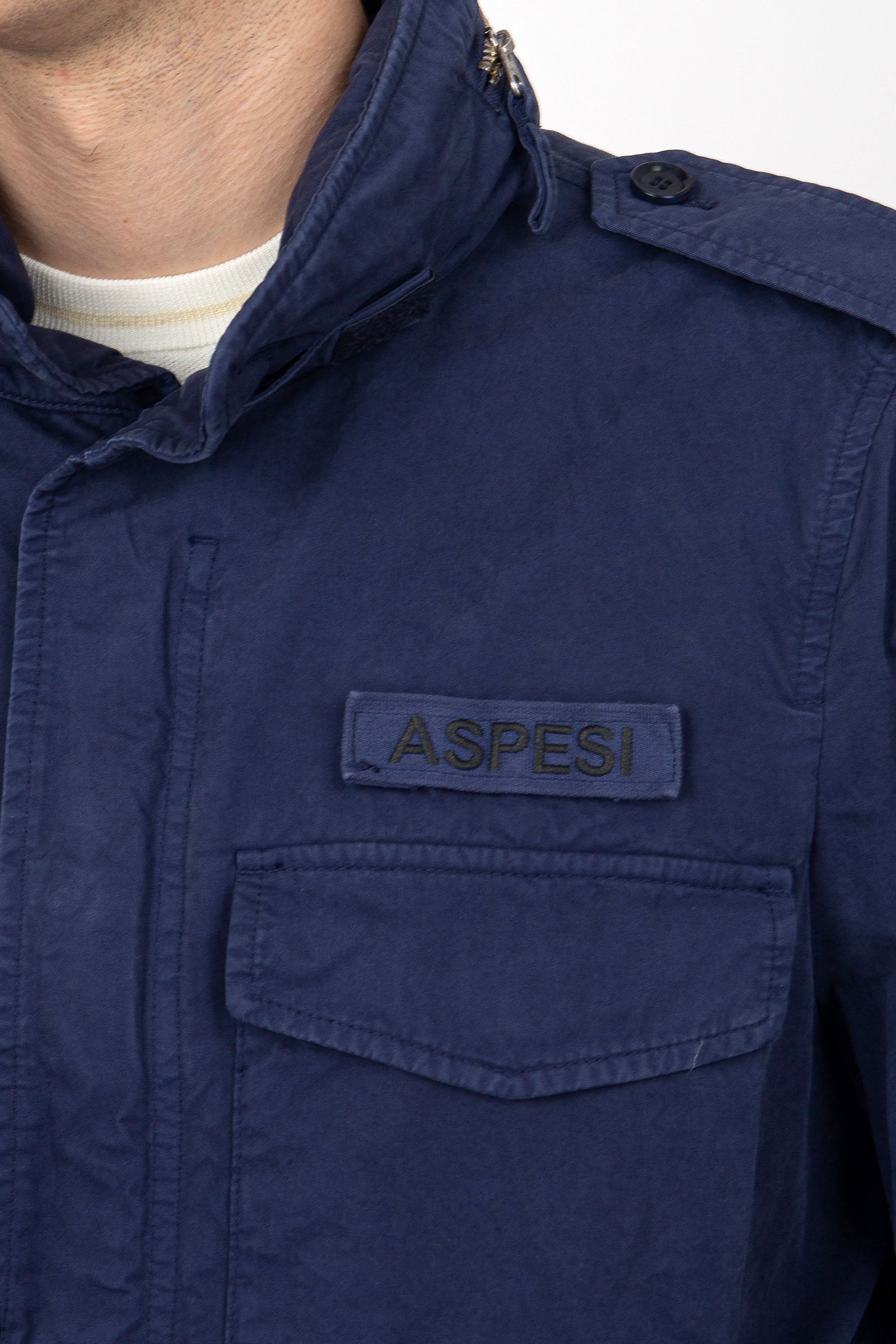 Aspesi Blue Cotton Mini Field Jacket - 5