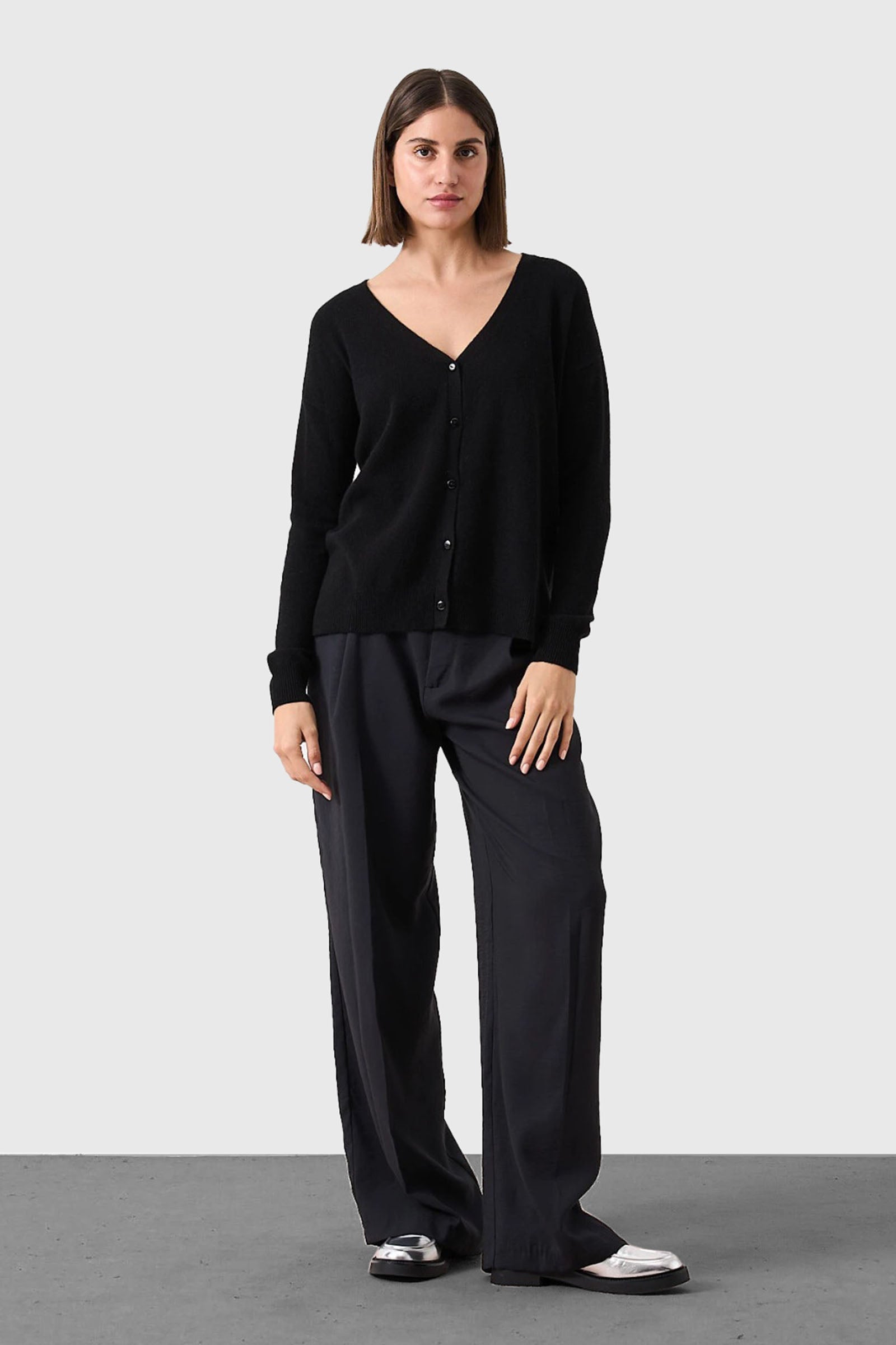 Absolut Cashmere Cardigan Antigone Nero Donna - 2