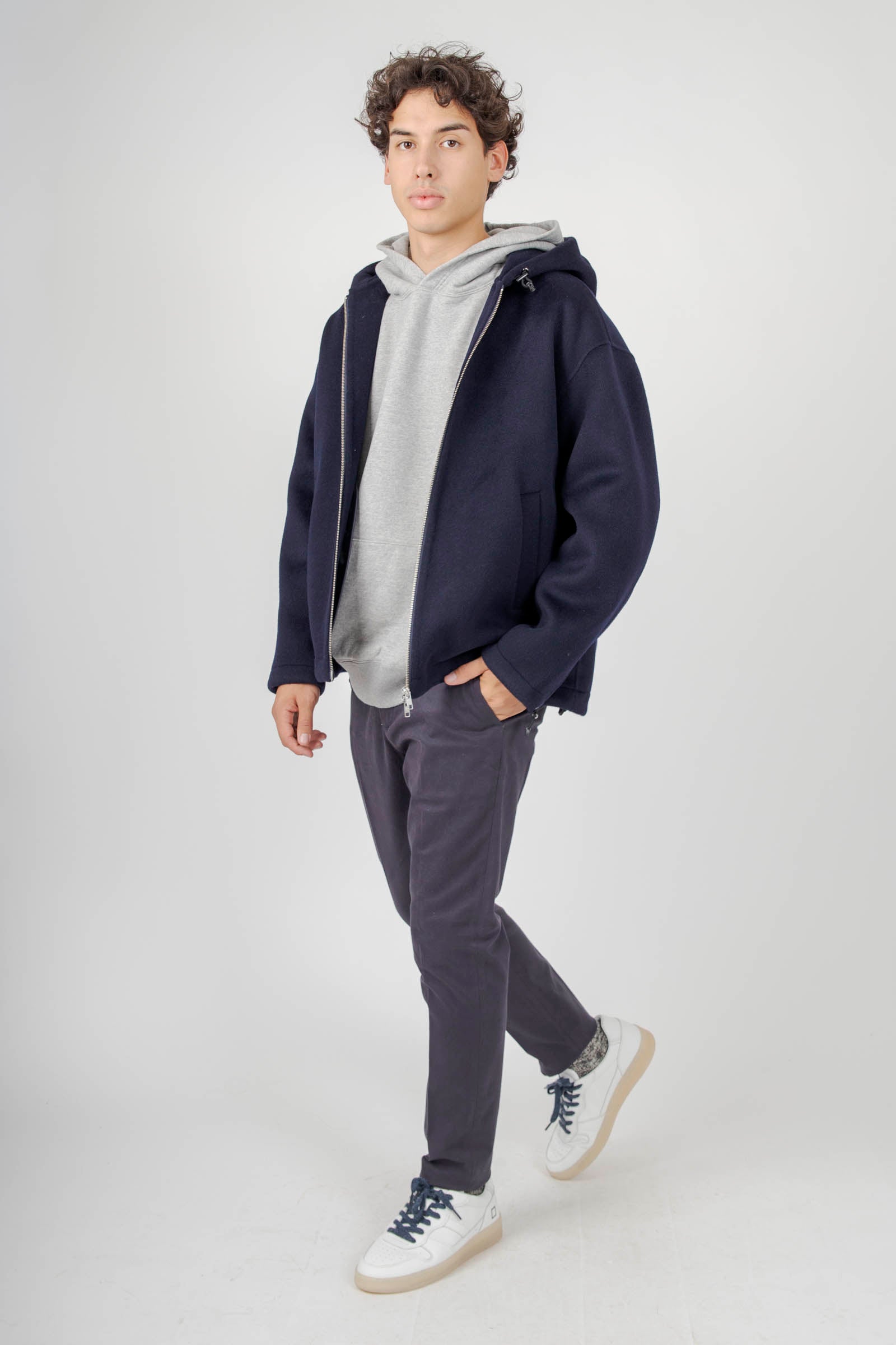 Department Five Giubbotto In Lana Park Blu Navy Uomo - 7