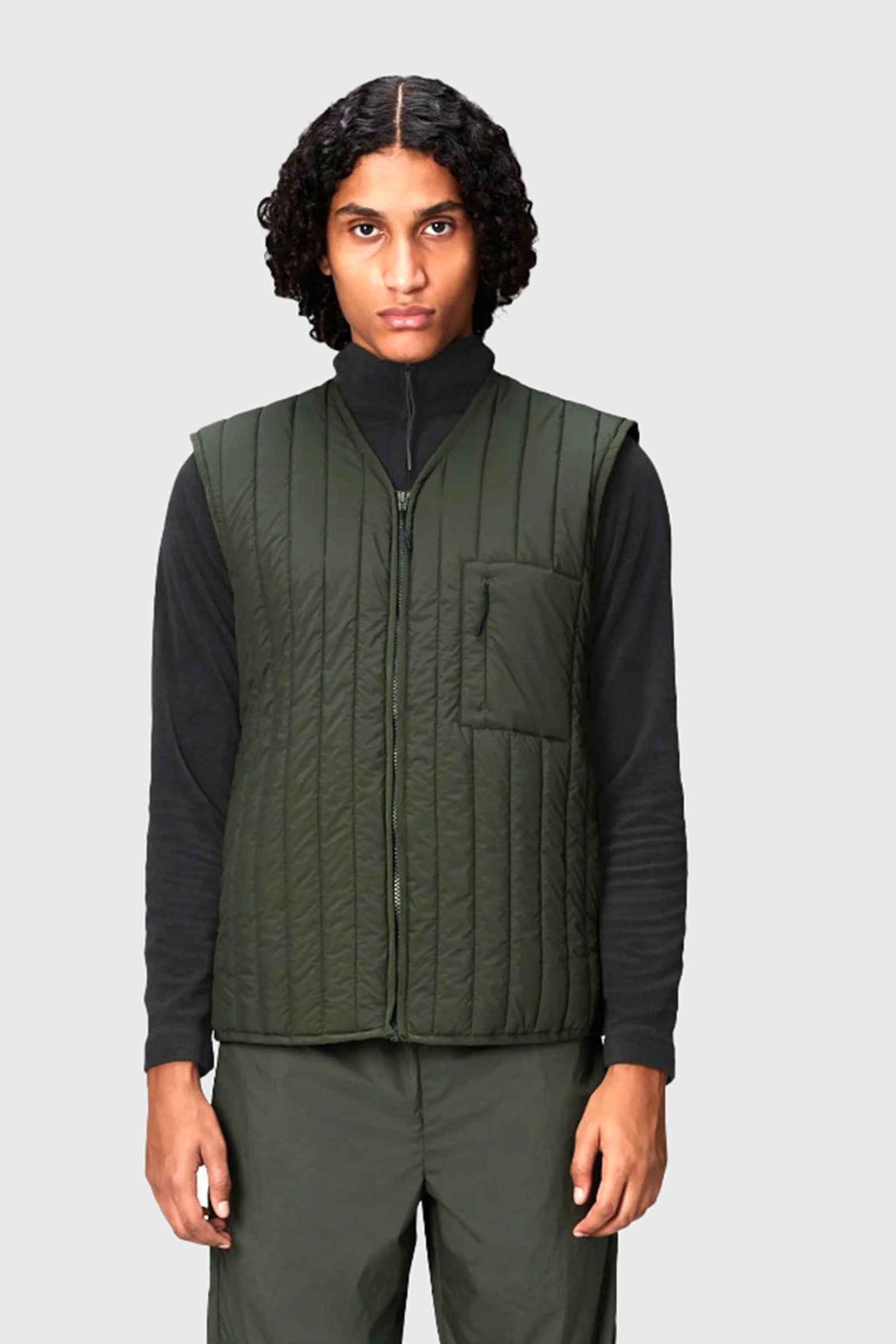 Rains Gilet Banja Liner Verde Donna - 1