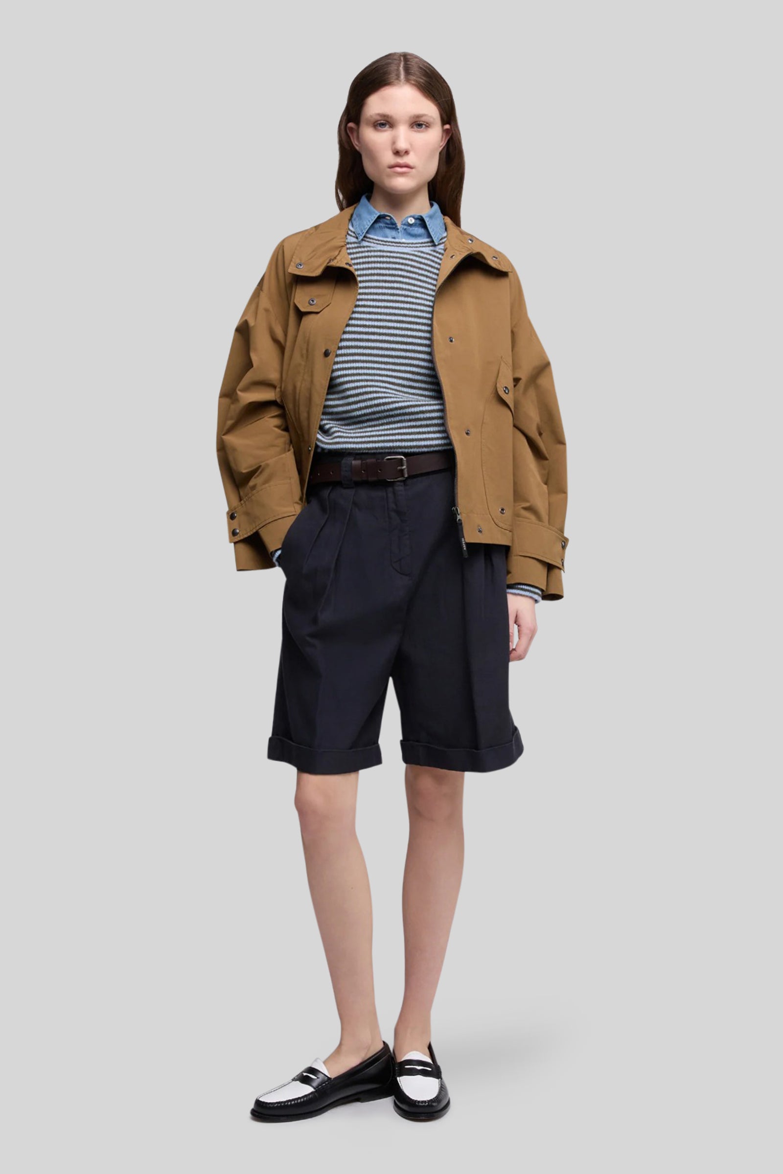 Cotton And Slub Linen Bermuda Shorts - 2