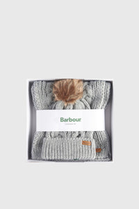 Barbour Set Beanie E Sciarpa Penshaw Grigio Chiaro Donna barbour