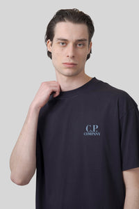 C.p. Company T-shirt 30/1 Jersey Printed Graphics Blu Uomo c.p. company