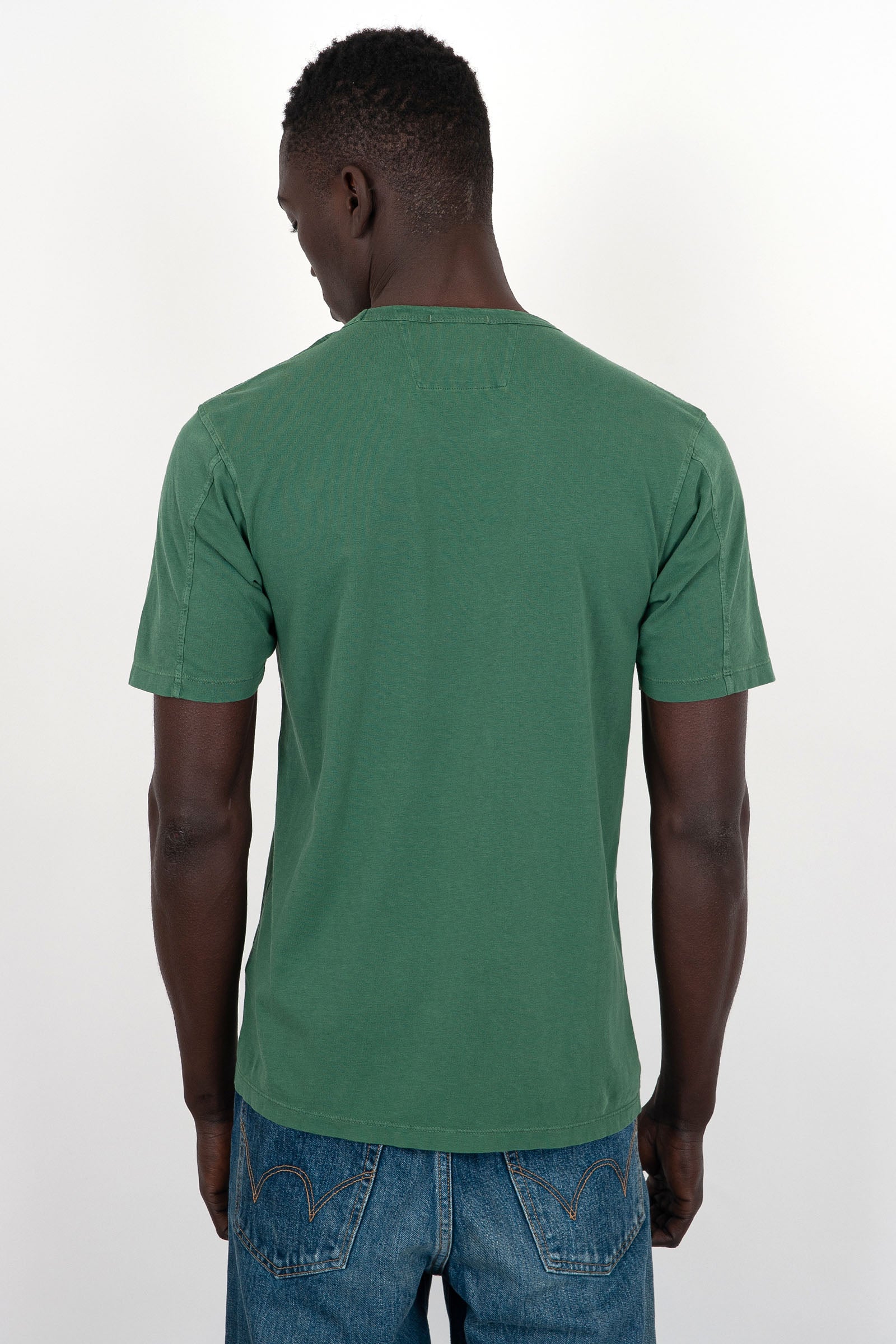 C.P. Company T-shirt 24/1 Jersey Resist Dyed Logo Green - 4