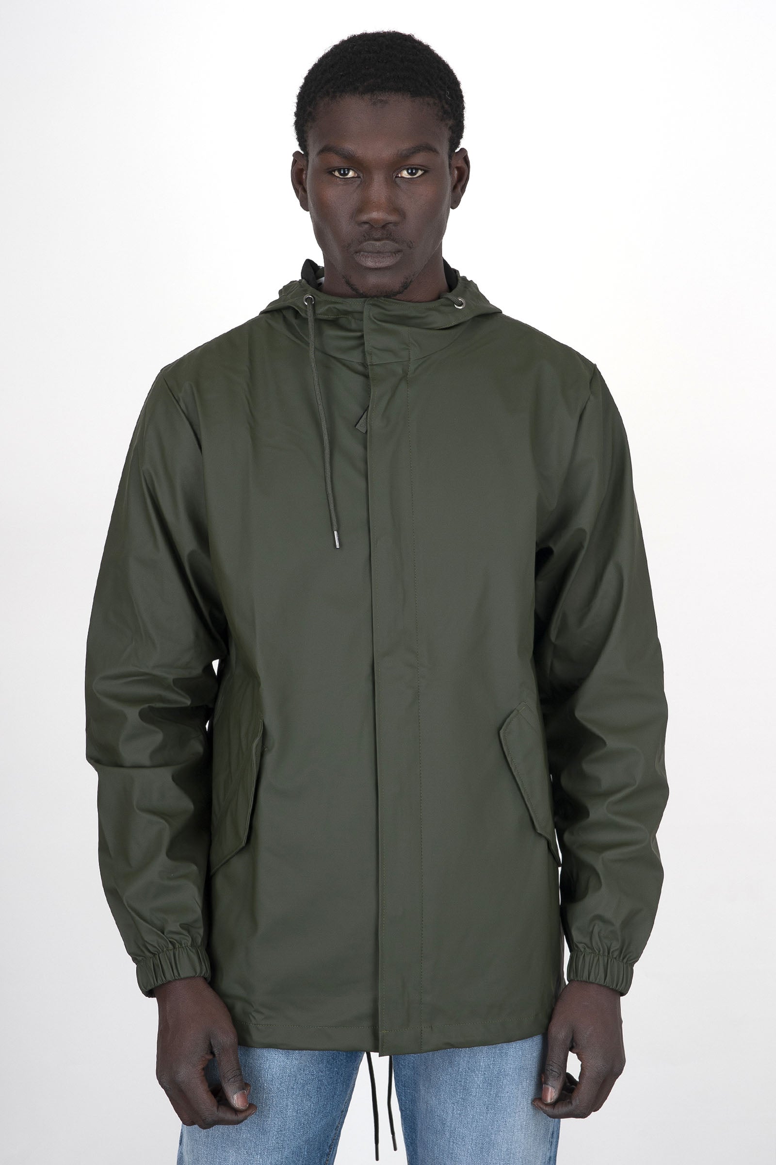 Rains Fishtail Jacket Verde Scuro Uomo - 1