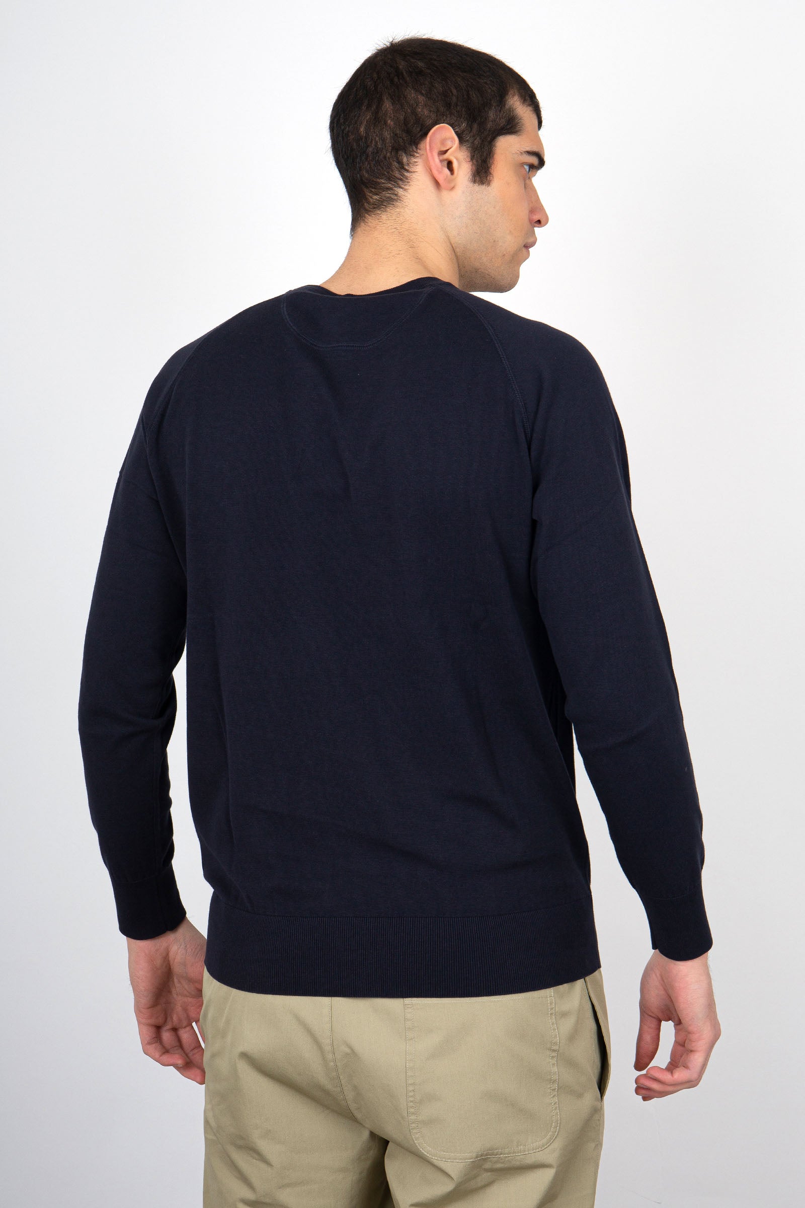 Aspesi Crewneck Cotton Sweater Blue - 4