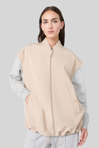 Max Mara Weekend Gilet In Tela Antigoccia Limosa Beige Donna max mara weekend