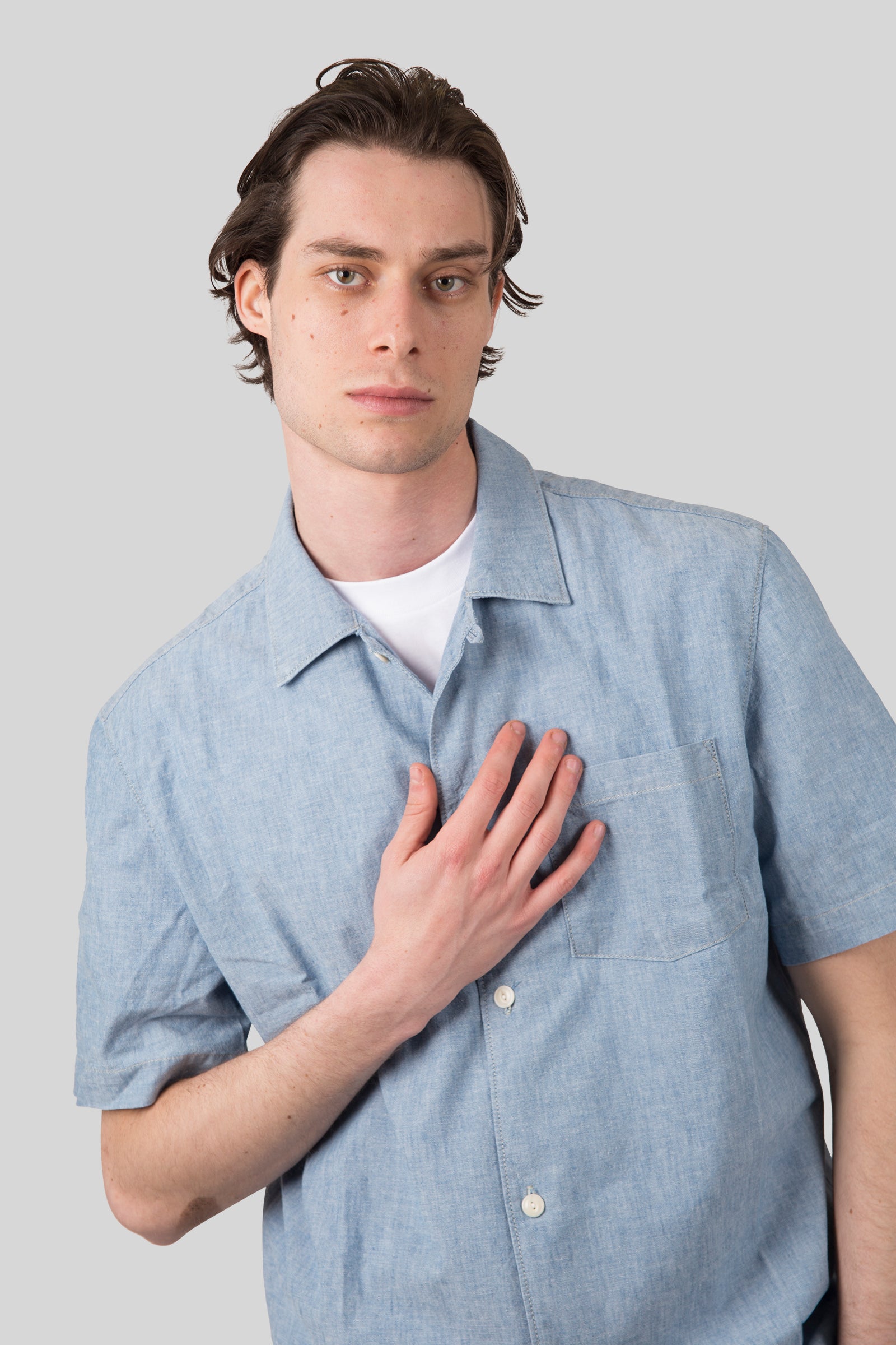 Tela Genova Camicia Rudy/f Chambray Uomo - 6