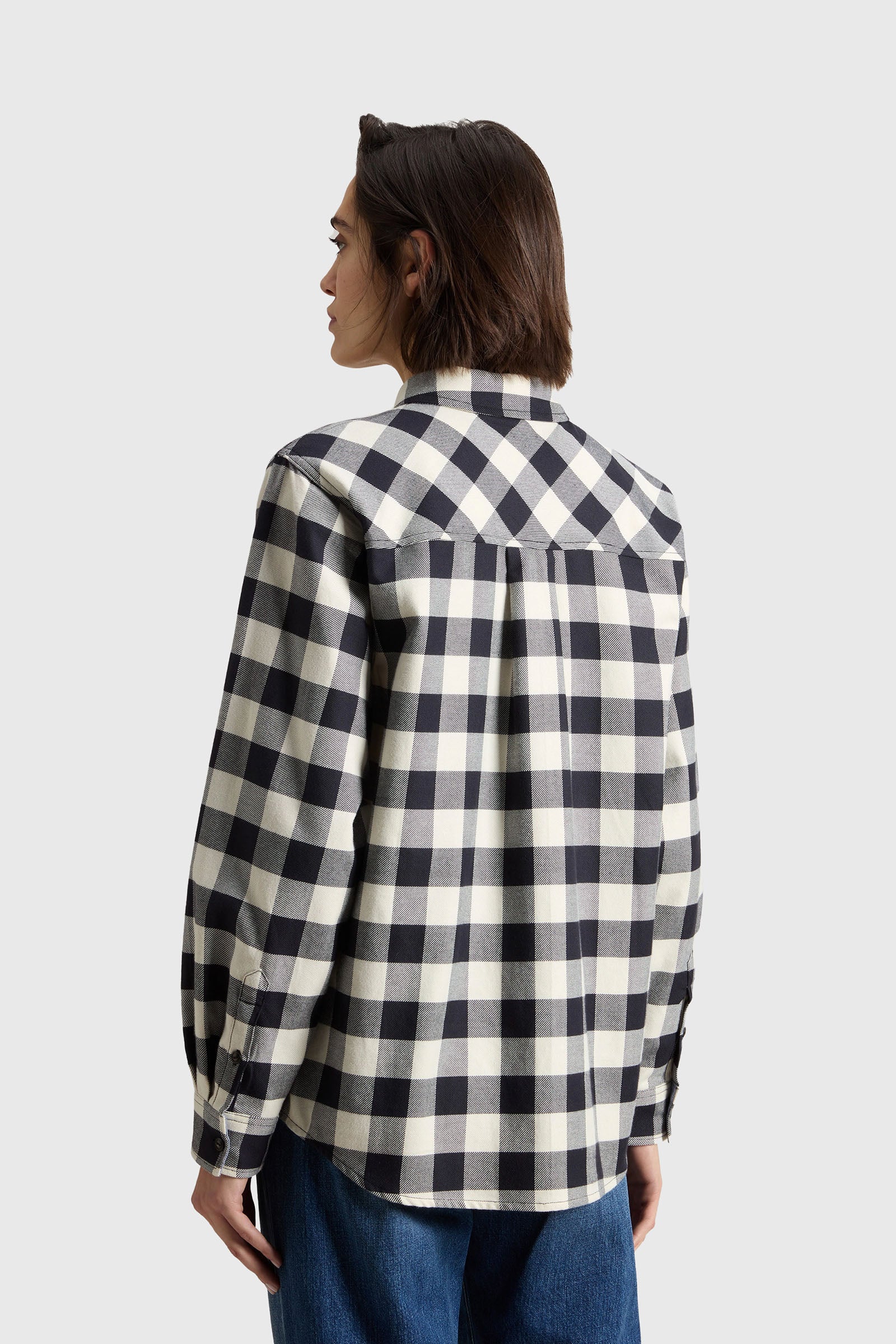 Woolrich Camicia In Flanella Buffalo Check Bianco/nero Donna - 4