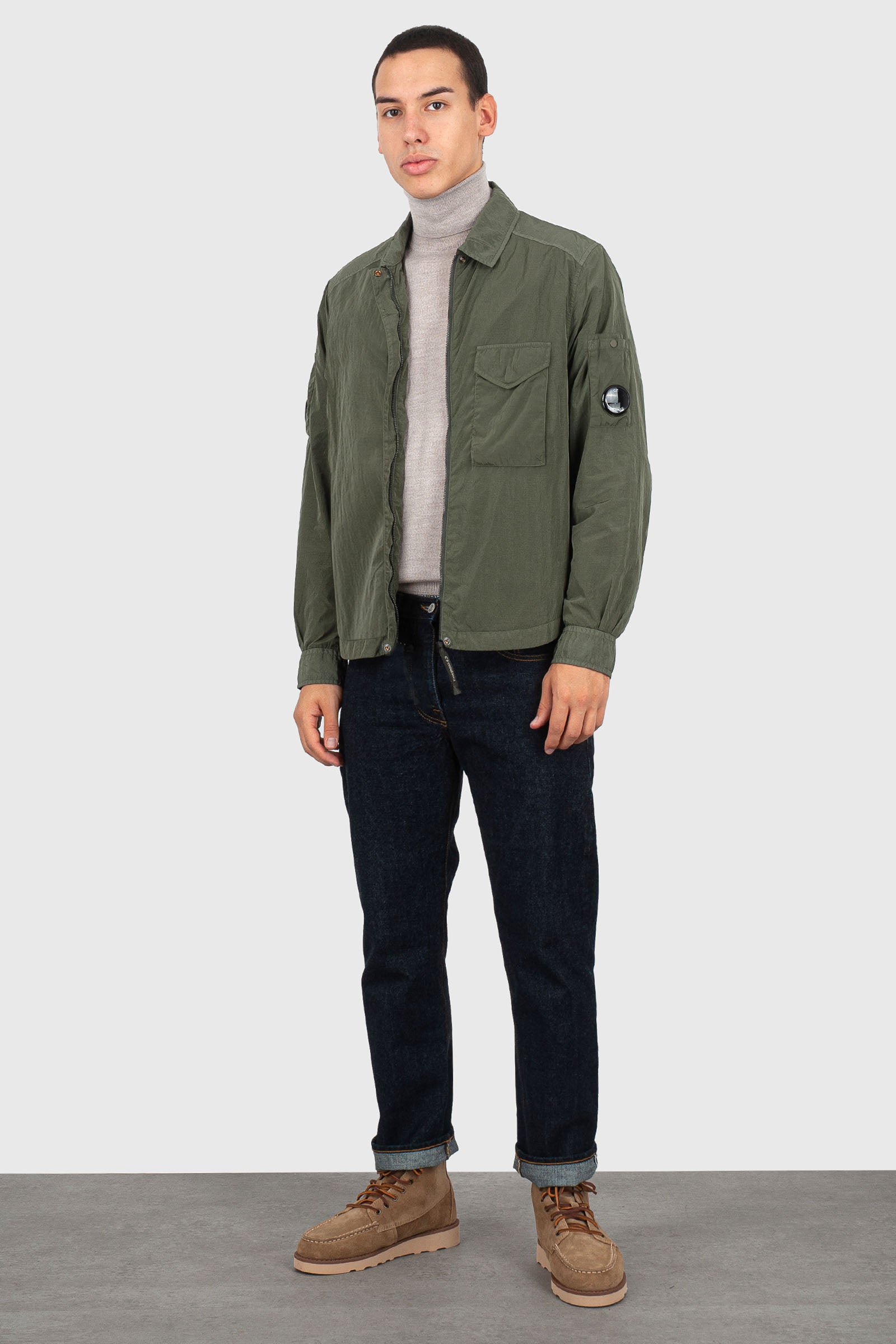 C.p. Company Overshirt Chrome-r Lens Verde Militare Uomo - 9