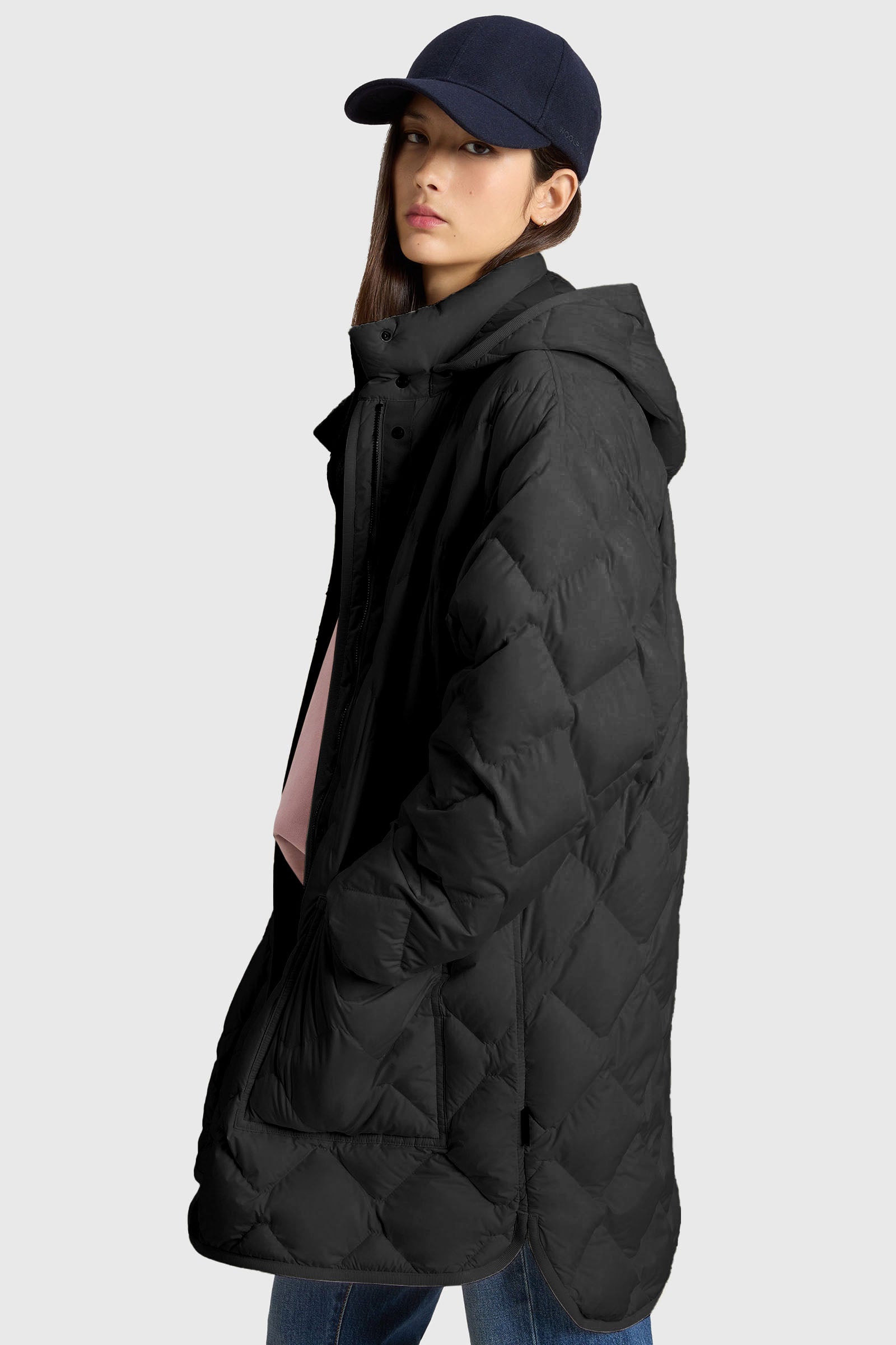 Woolrich Giacca A Mantella Heritage Con Cappuccio Removibile Nero Donna - 2