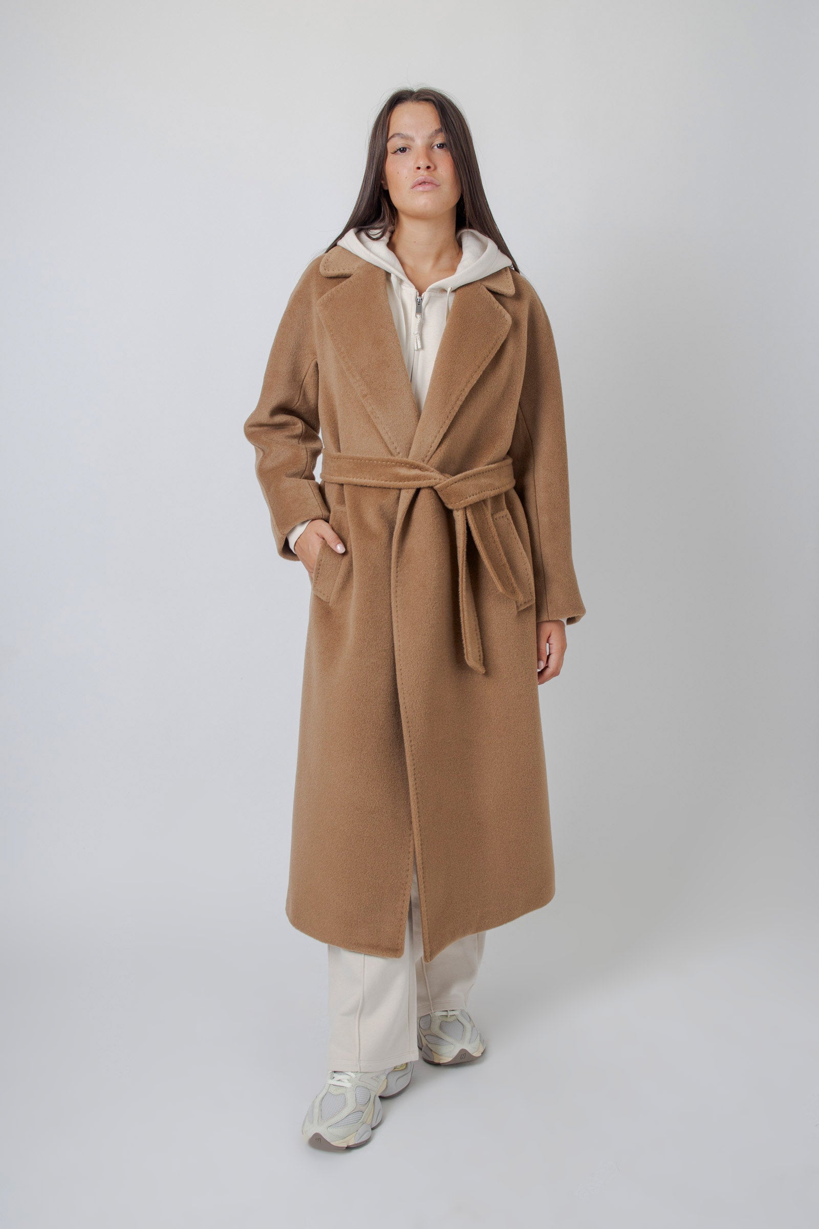 Max Mara Weekend Cappotto Lungo Tempera In Lana E Alpaca Cammello Donna - 9