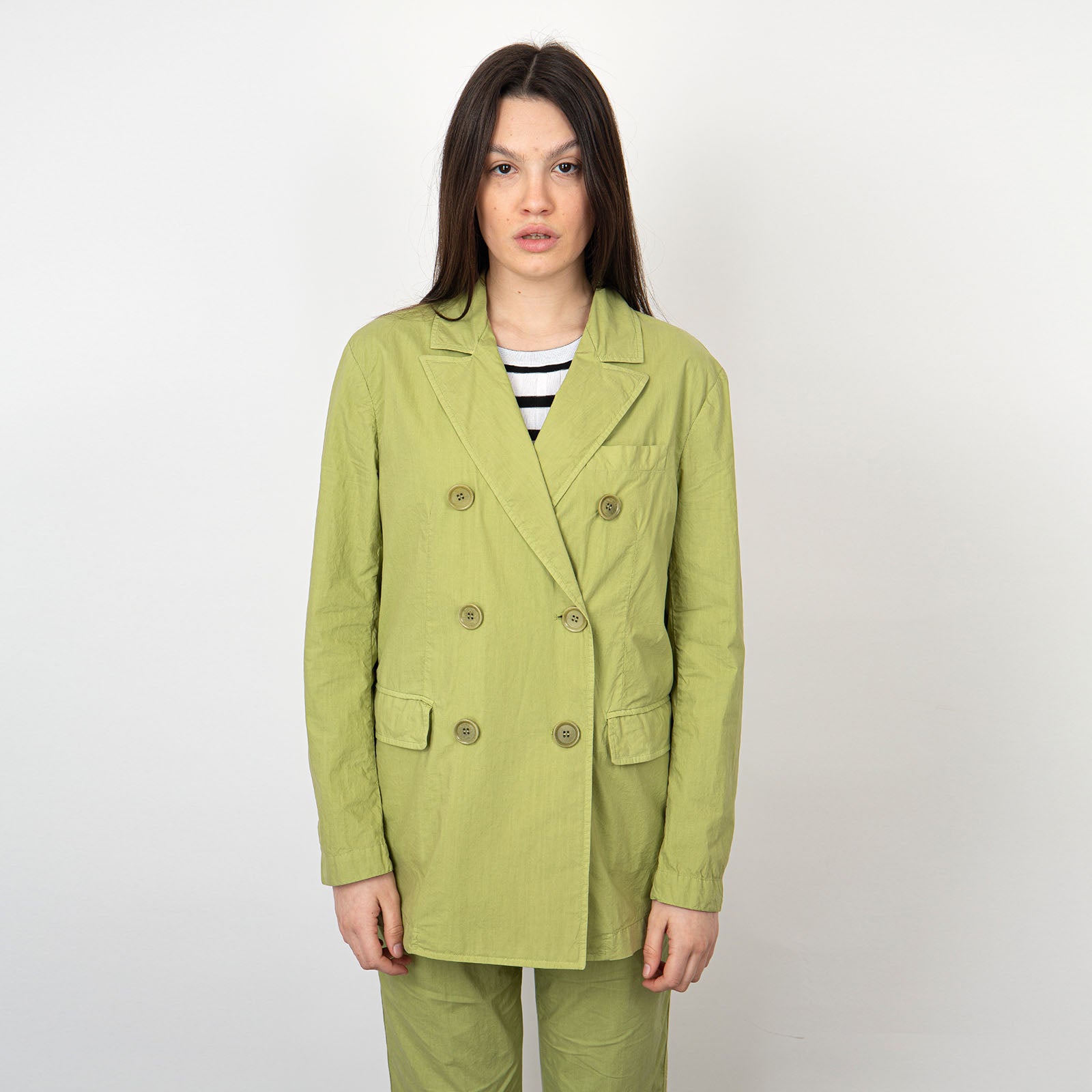 Aspesi Double Breasted Cotton Green Jacket - 8