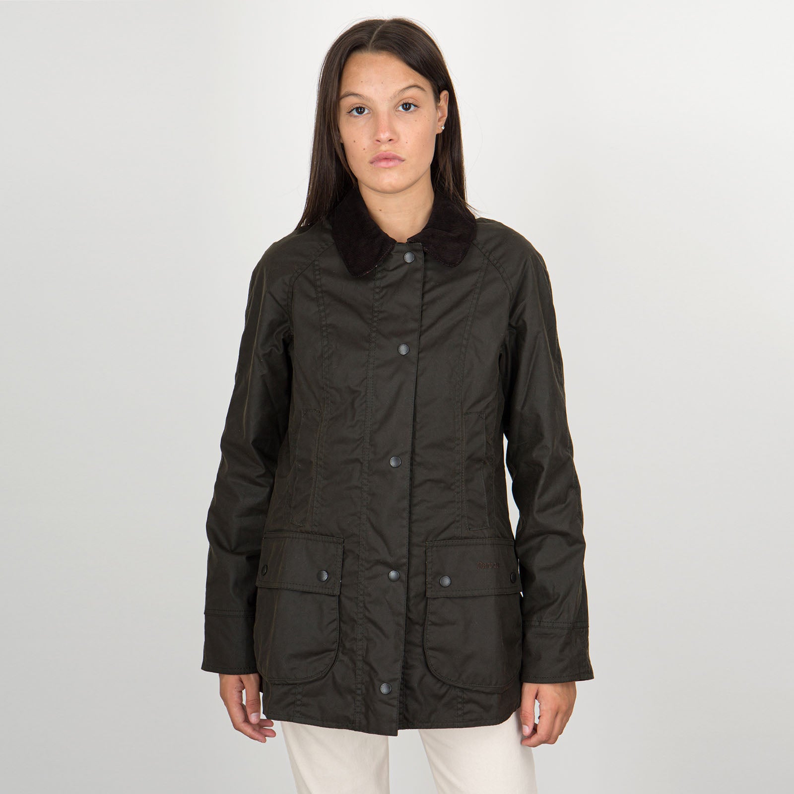 Barbour Beadnell Wax Jacket Olive Verde Oliva Donna - 10