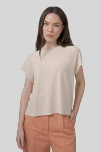 Absolut Cashmere T-shirt Lyocell Tricia Beige Chiaro Donna absolut cashmere