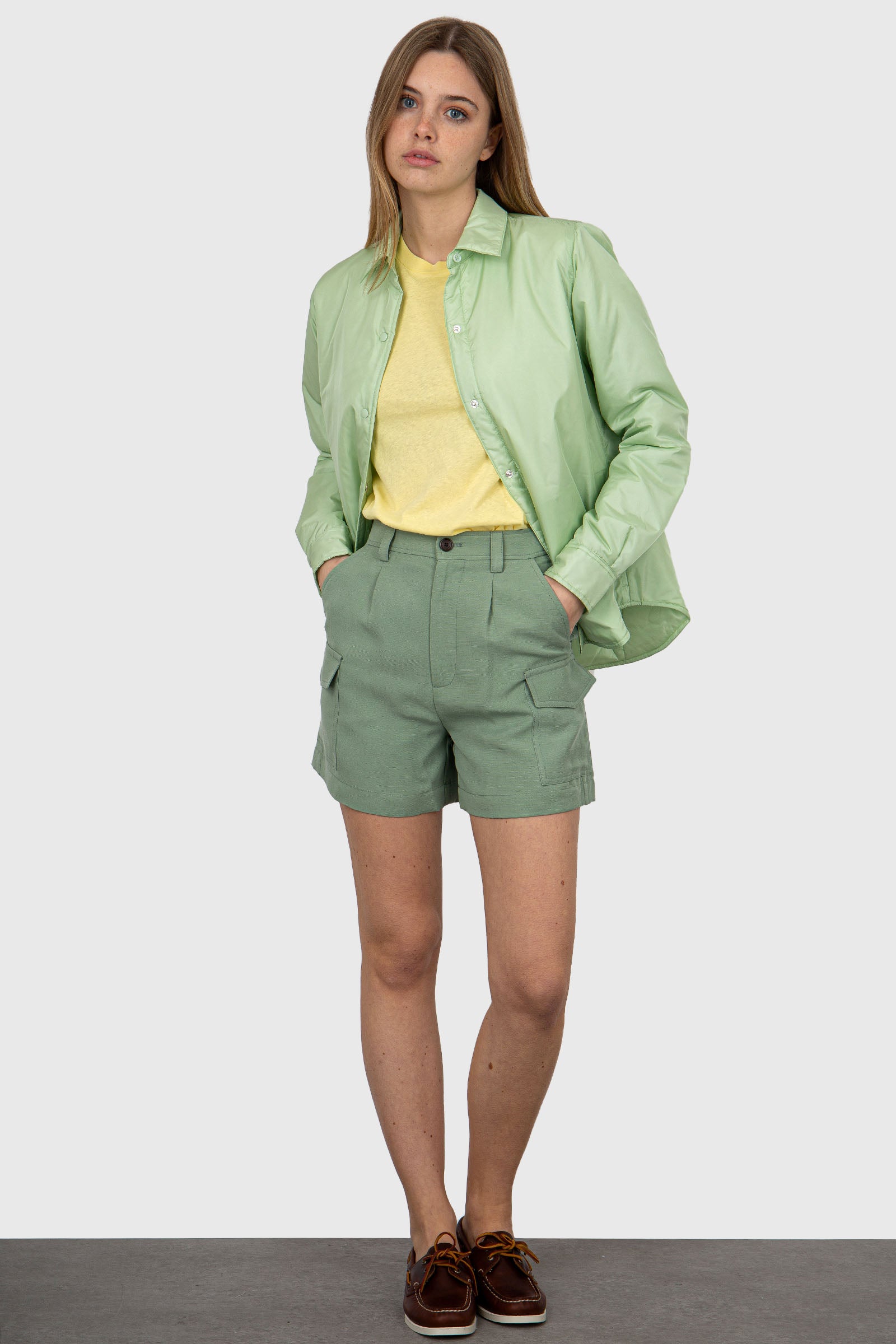 Woolrich Mint Green Linen/Viscose Shorts - 2