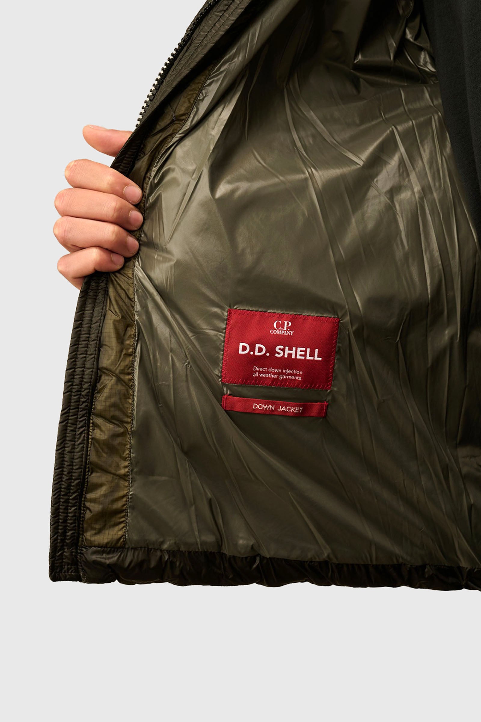 C.p. Company D.d. Shell Short Down Jacket Verde Militare Uomo - 6