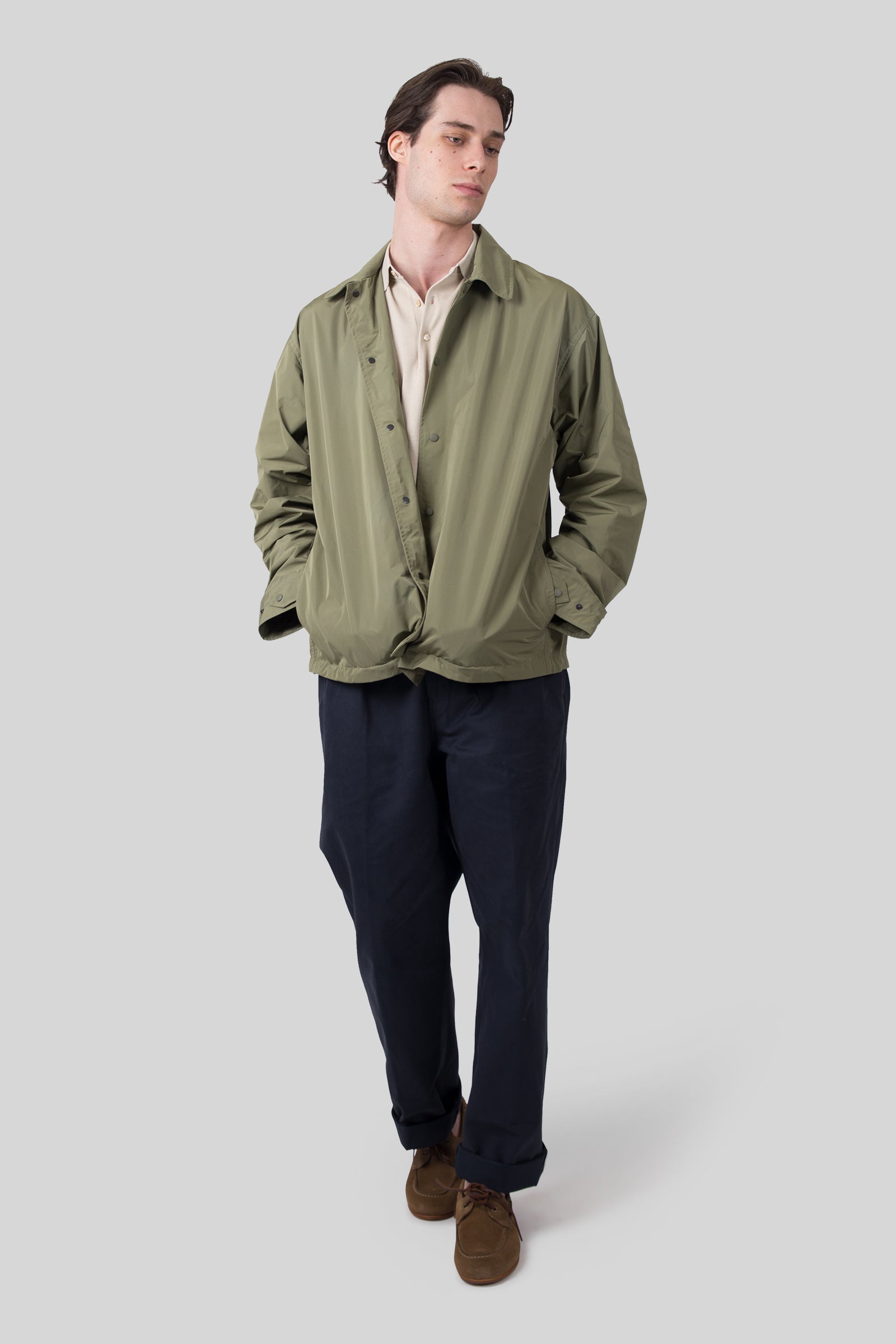 Aspesi Camicia Pollard Lite In Taffeta Verde Salvia Uomo - 4