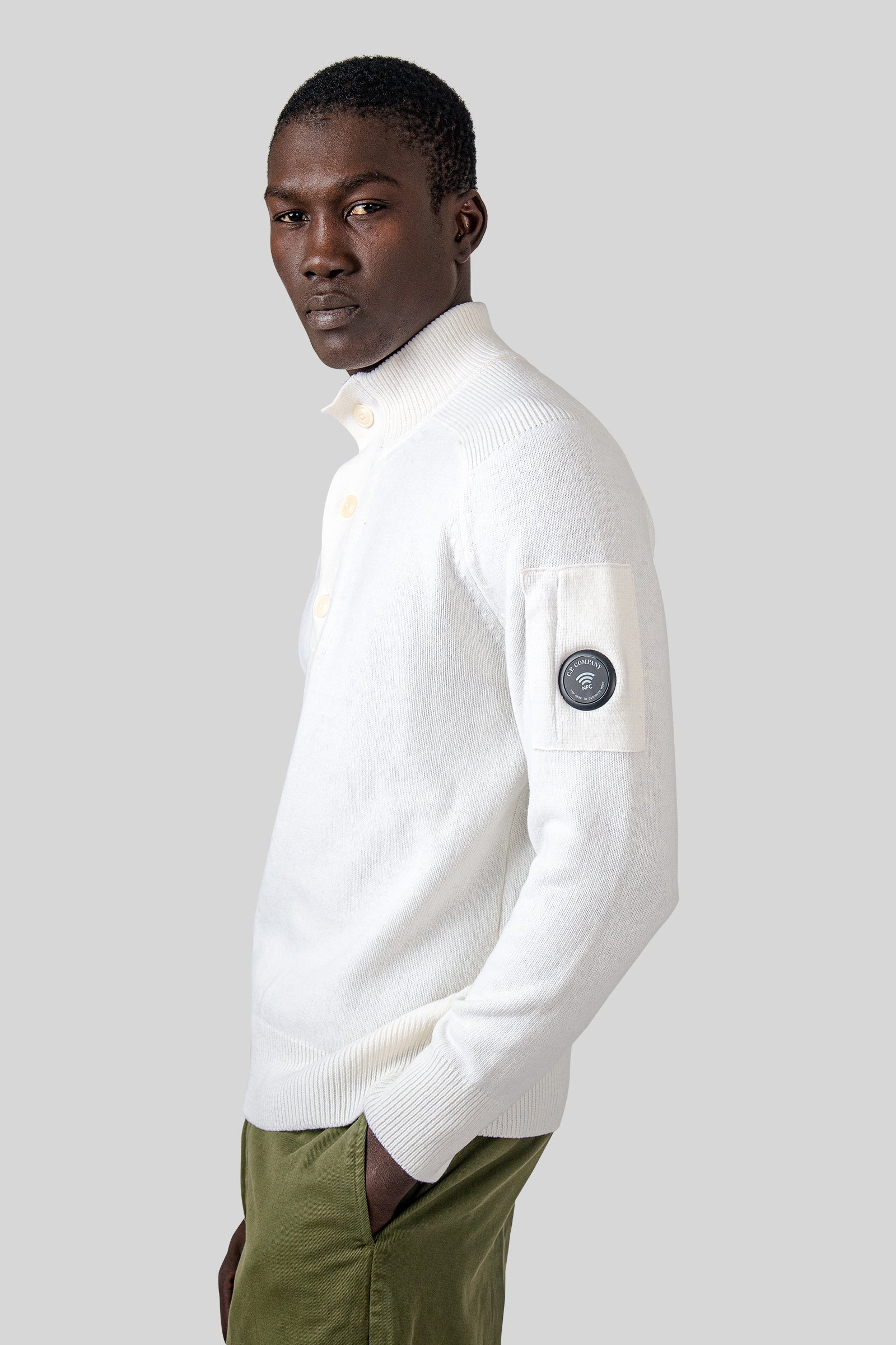 Maglia Lambswool Half Button Lens - 5