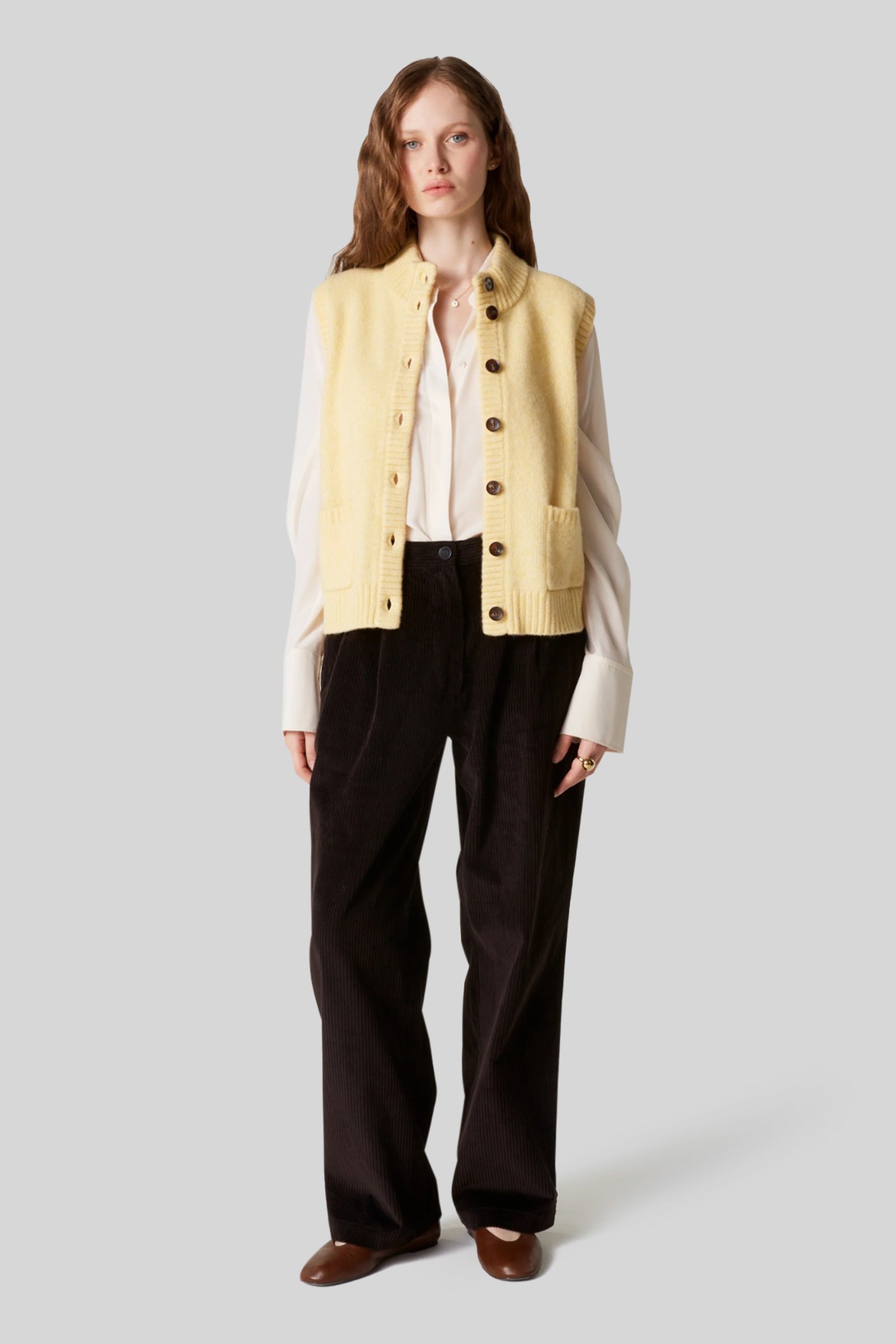 Absolut Cashmere Gilet Alanis Giallo Donna - 4
