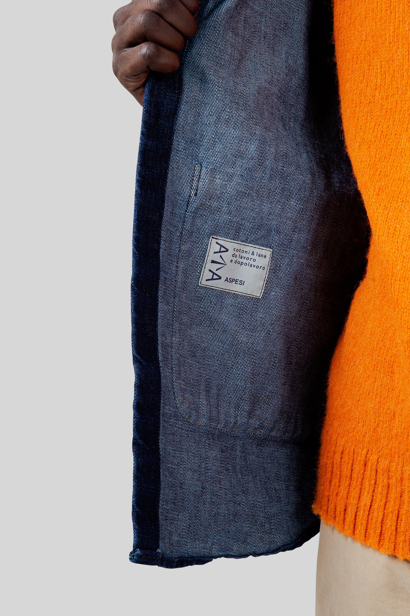 Aspesi Camicia Ut Denim Blu Medio Uomo - 7