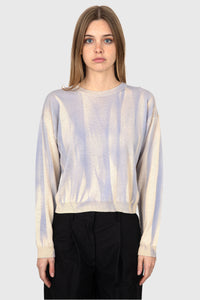 Grifoni Gradient Crewneck Sweater Lilac Cotton grifoni