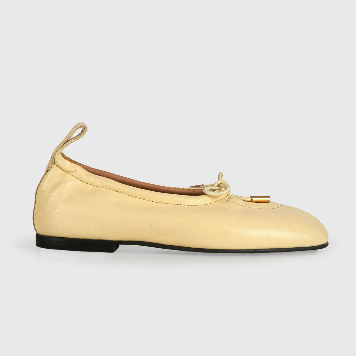 Rosalind Yellow Leather Ballet Flats - Main Image