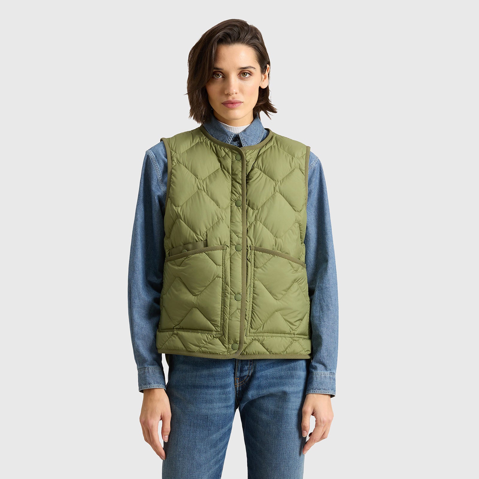 Woolrich Gilet Heritage Verde Donna - 9