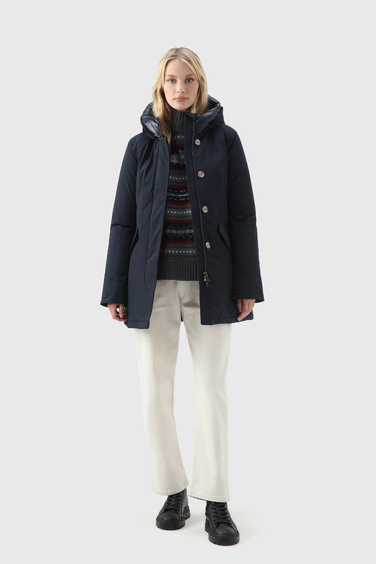 Woolrich Arctic Parka Luxury In Urban Touch Blu Donna - 4