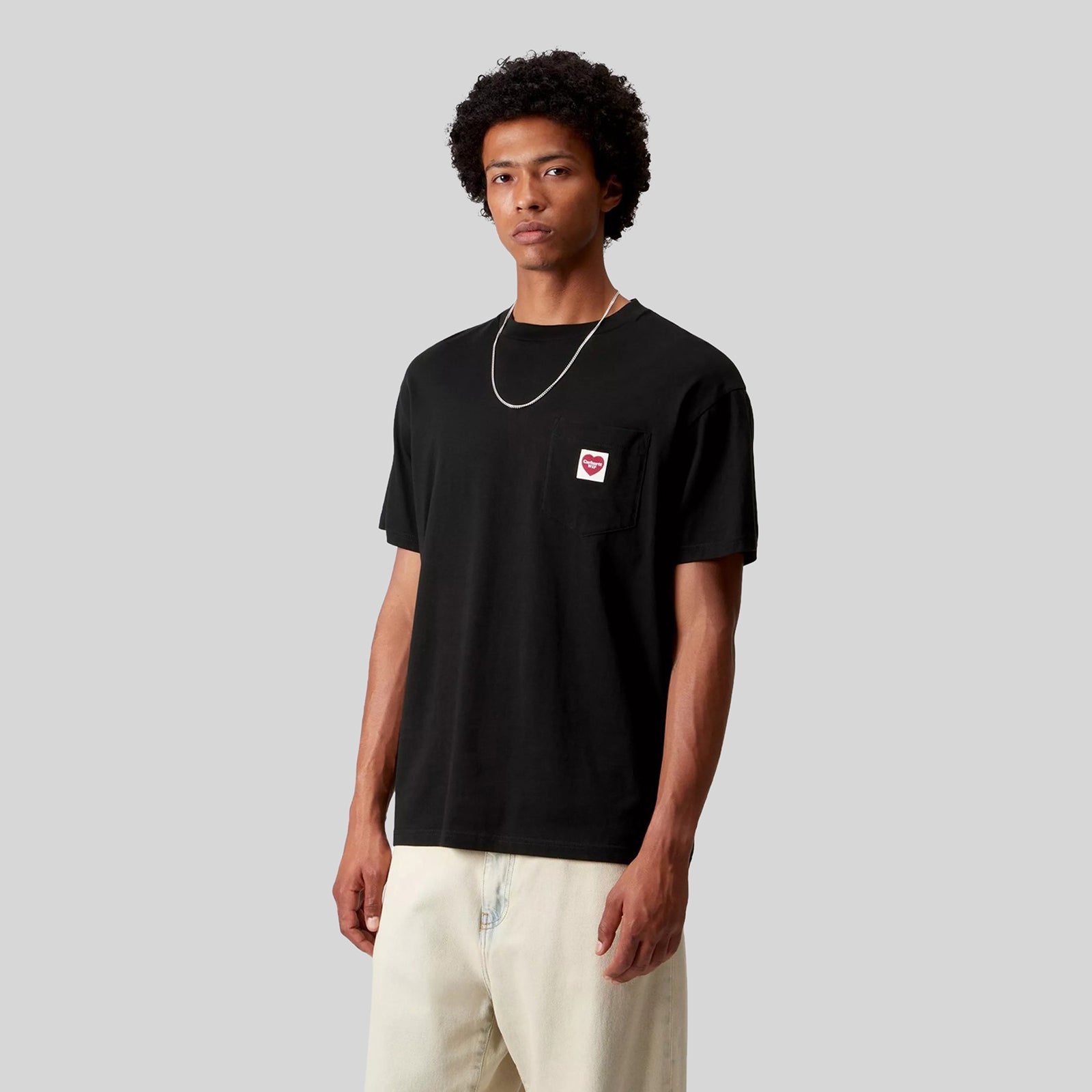 Carhartt Wip T-shirt Pocket Heart Nero Uomo - 4