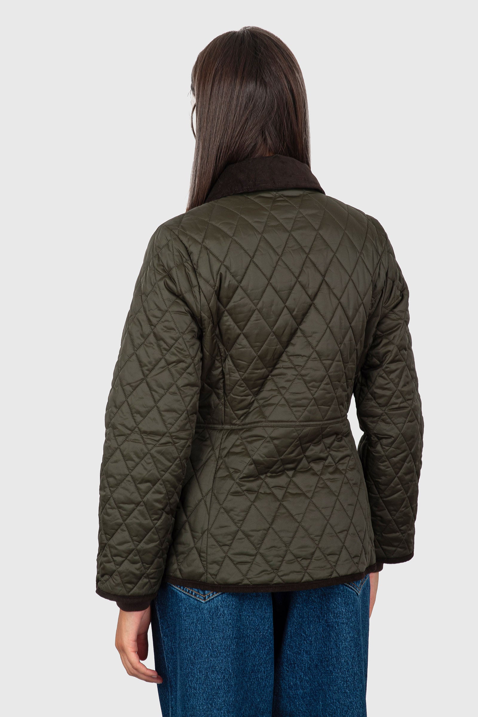 Barbour Giubbotto Fitted Beadnell Quilt Verde Scuro Donna - 4