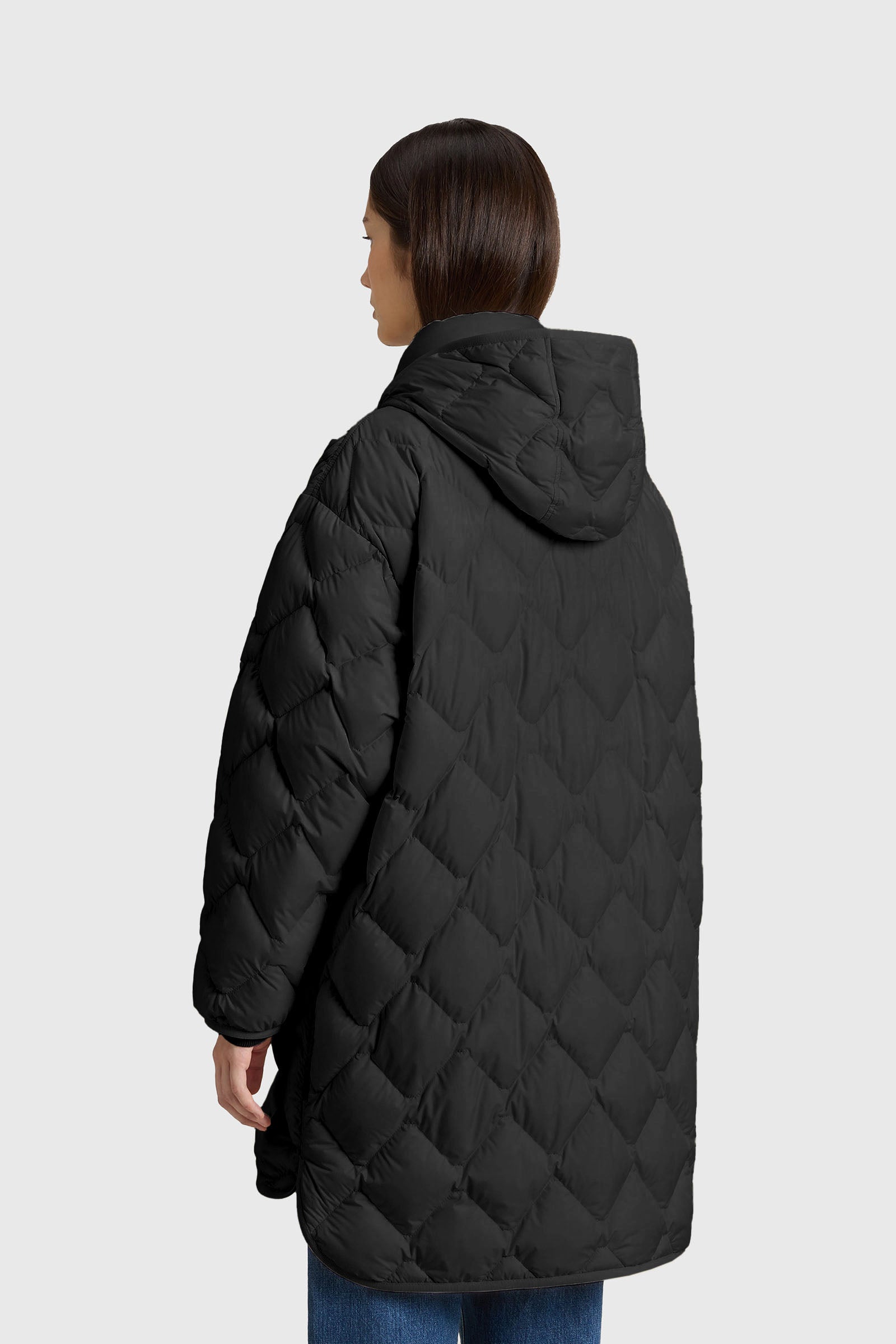 Woolrich Giacca A Mantella Heritage Con Cappuccio Removibile Nero Donna - 3