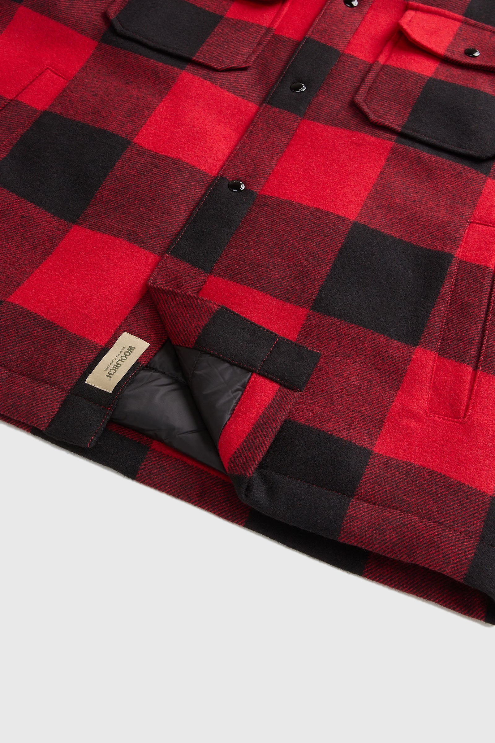 Woolrich Overshirt Alaskan Wool Check Nero/rosso Uomo - 9