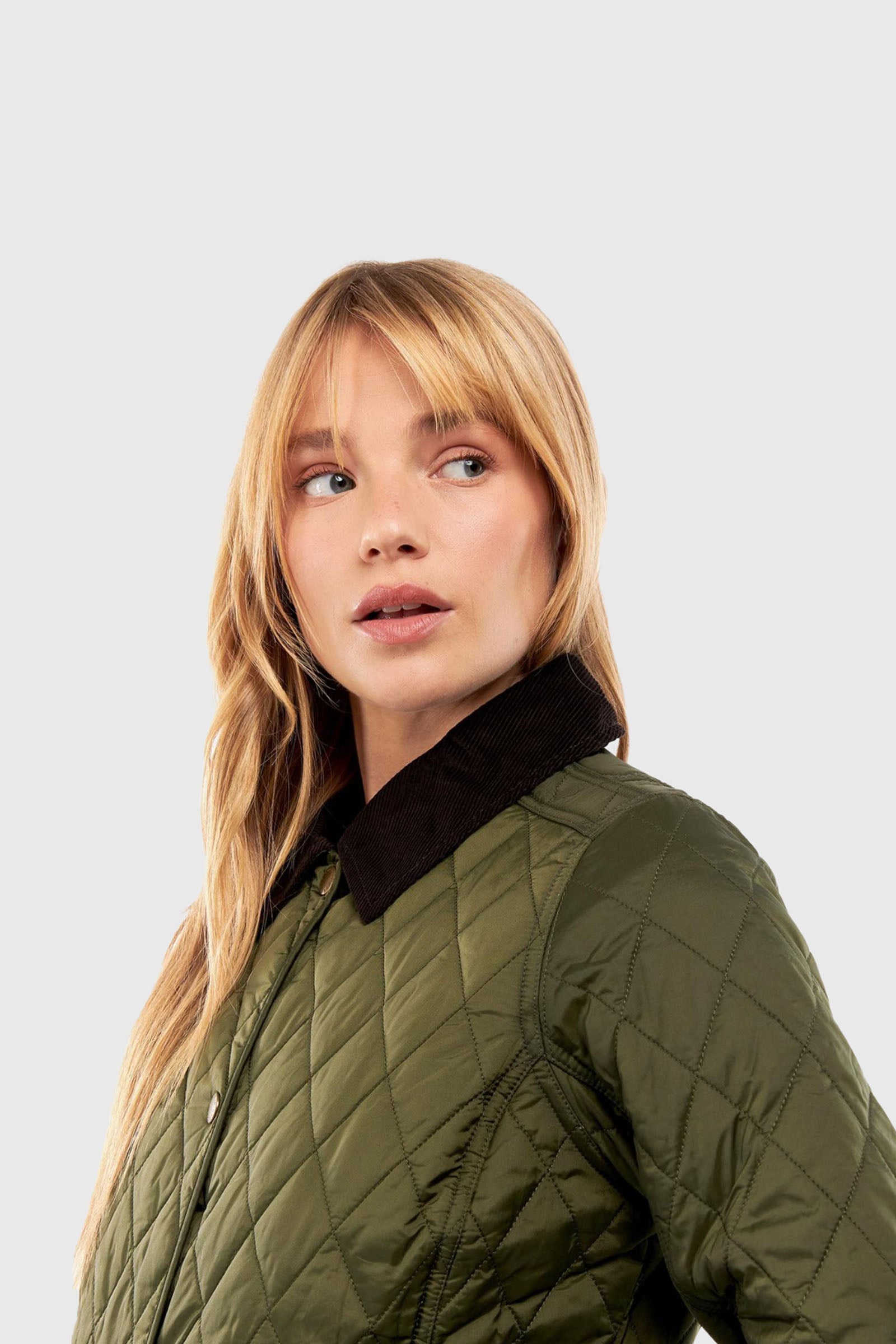 Barbour Annandale Quilted Jacket in Synthetic Olive Green - 2