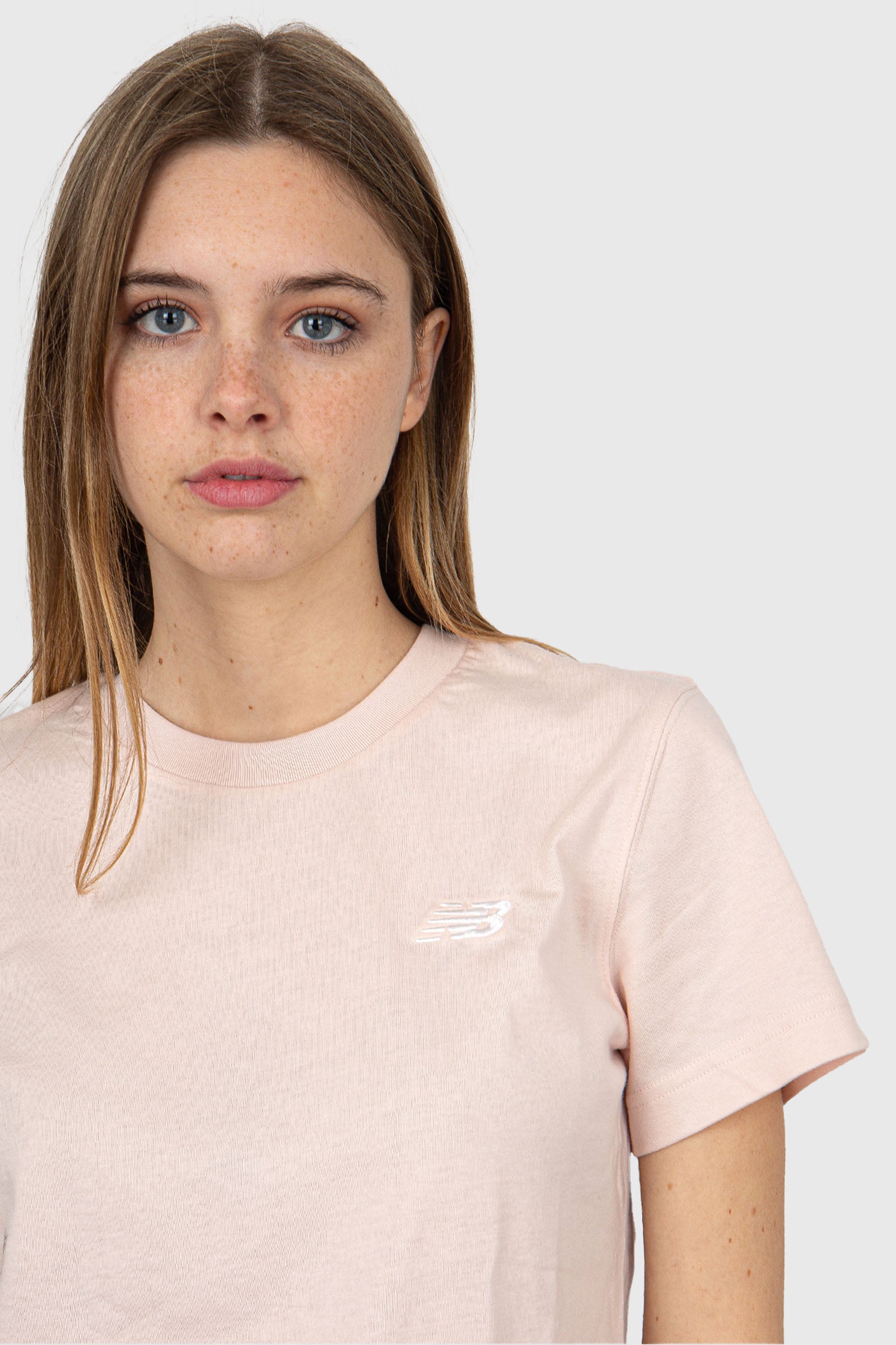 New Balance T-Shirt Jersey Small Logo Light Pink Cotton - 2