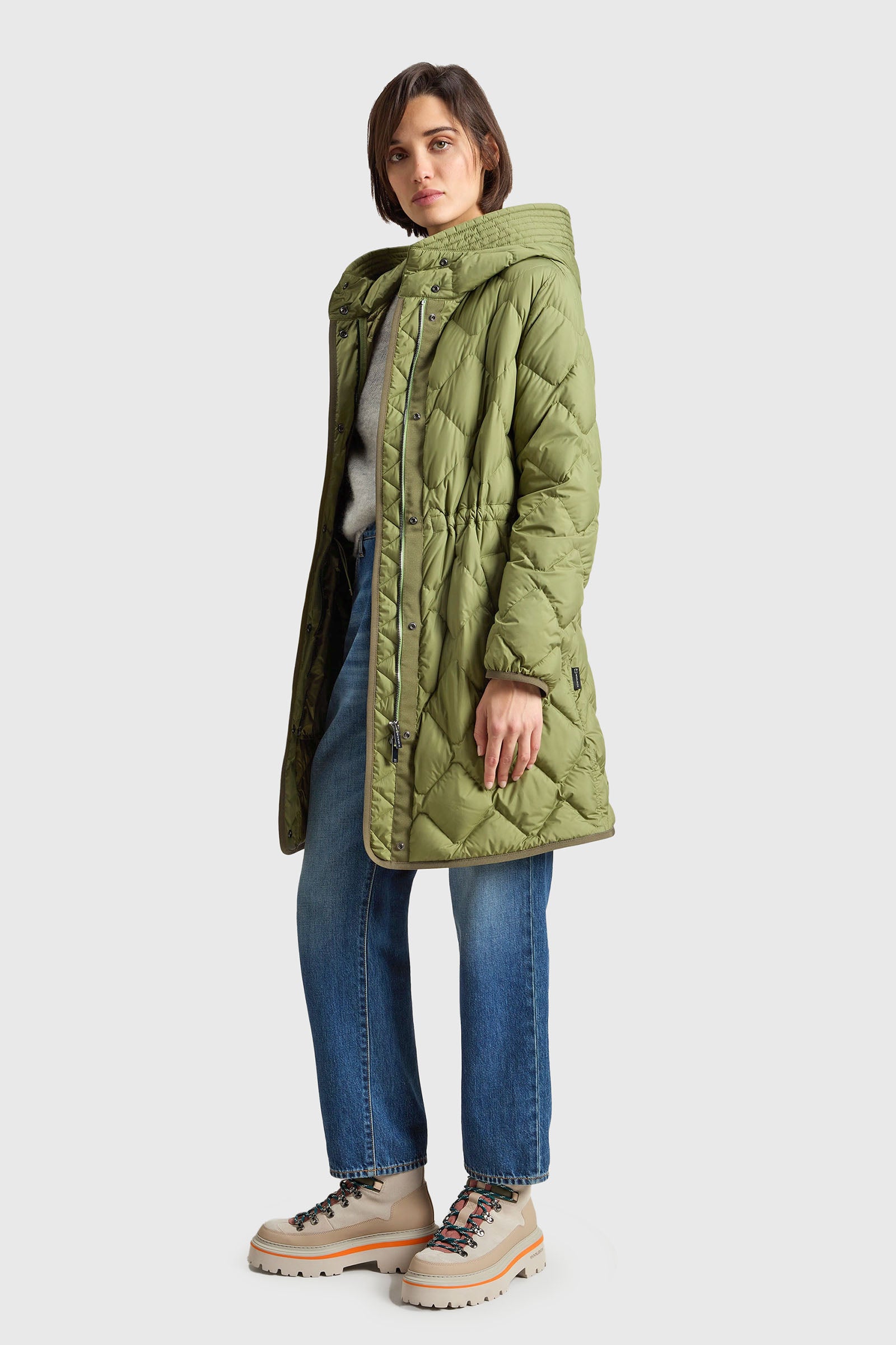 Woolrich Parka Heritage Con Cappuccio Verde Militare Donna - 4