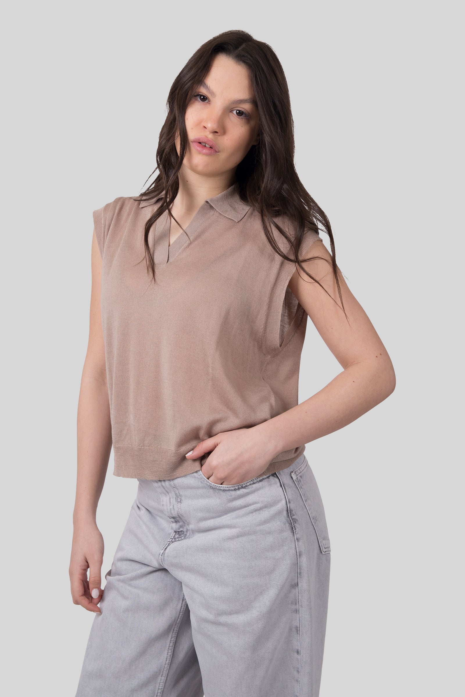 Absolut Cashmere Maglia Magali Taupe Donna - 1