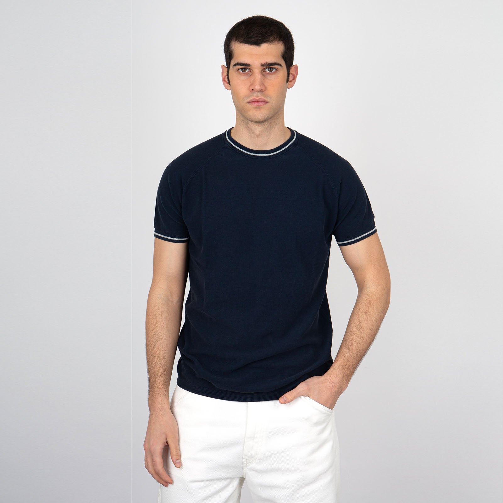 Aspesi Cotton T-Shirt Blue M444 - 6